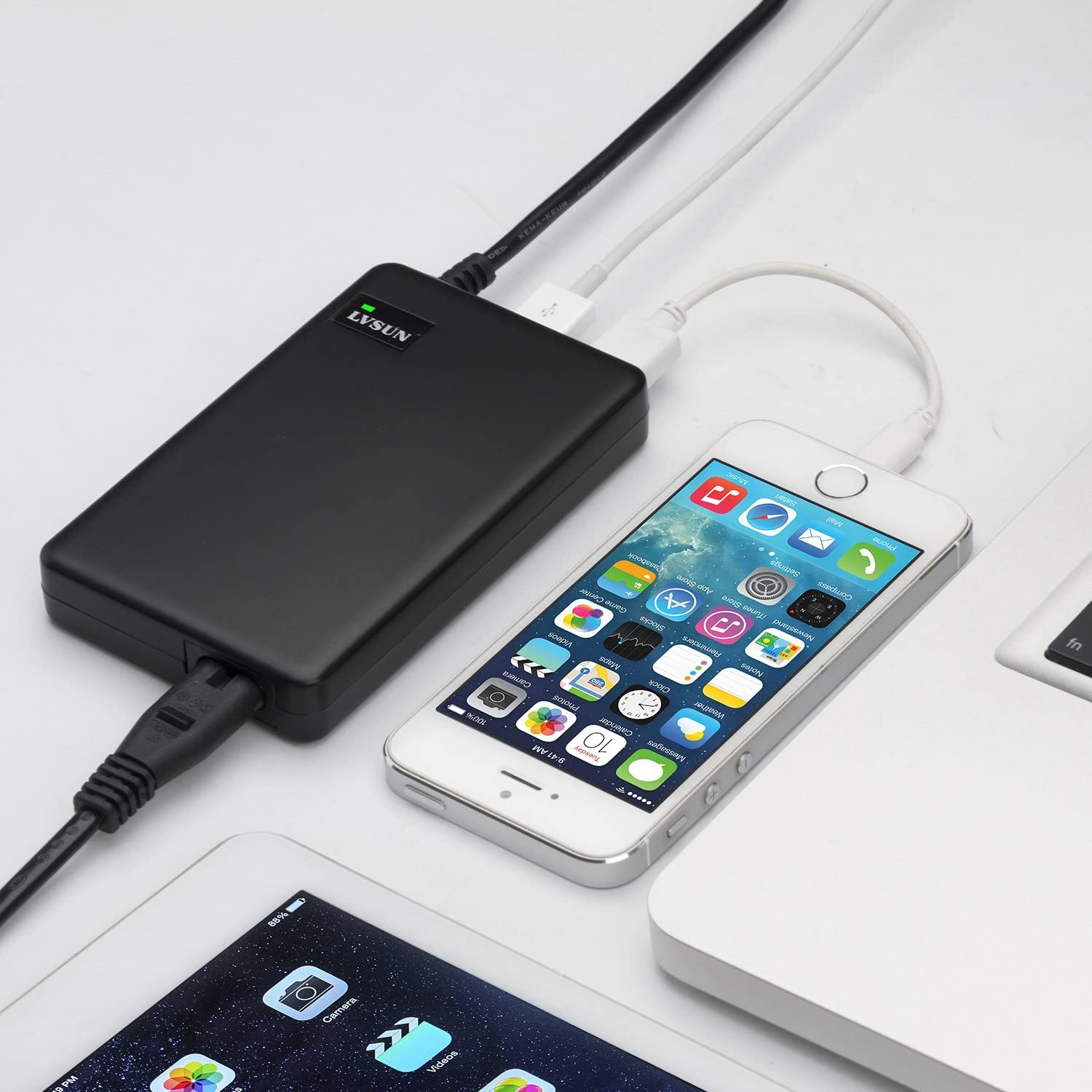 Universal Laptop Charger 90W Slim AC Power Supply Adapter with Dual USB Port for Mobile/Tablet - Compatible with Lenovo Samsung HP Acer Asus and More - AC 100V-240V, DC 18.5V -20V image number 4