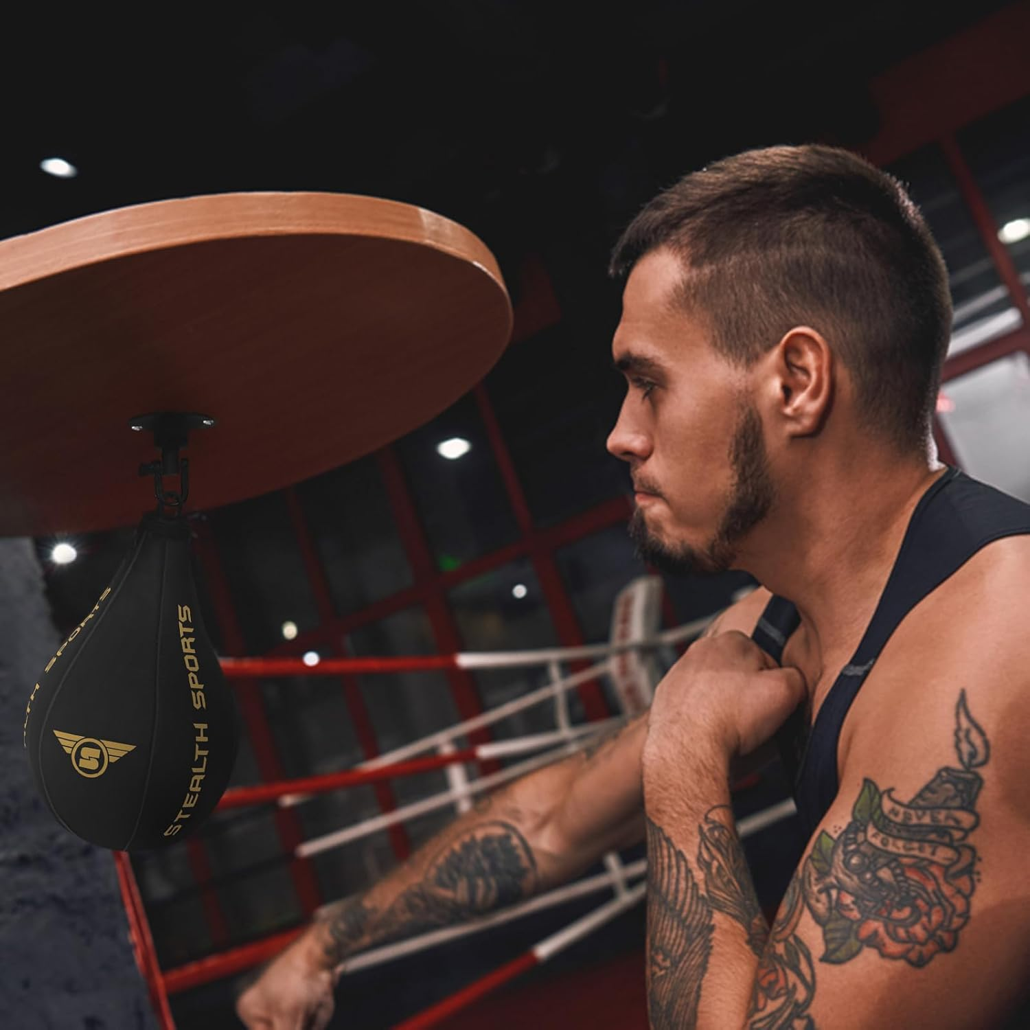 Speed Ball Boxing &ndash; MMA Speed Bag & Hanging Swivel Kit for Boxing Training &ndash; Punching Bag for Muay Thai, Kickboxing, Martial Arts, Reflex and Speed Training Striking Bag image number 2