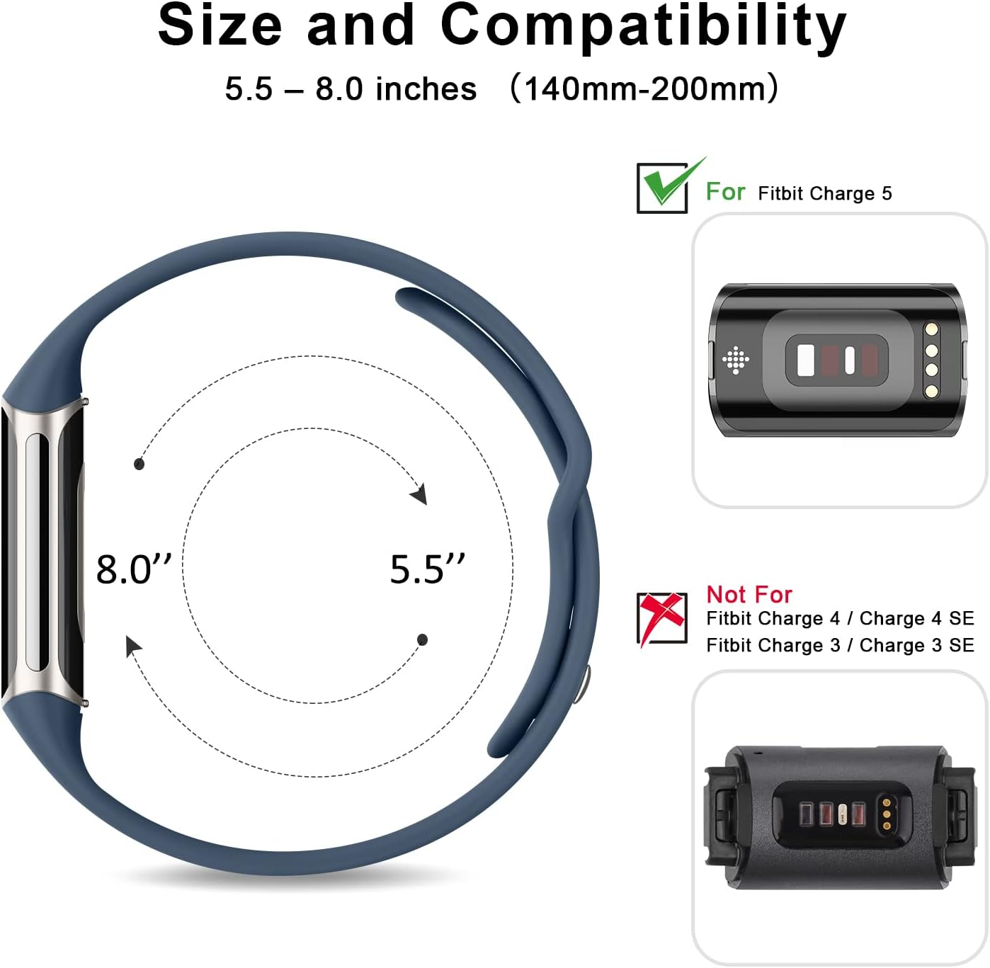 Leonids Bands for Fitbit Charge 5/6 - Soft Silicone Adjustable Breathable Sport Replacement Wristbands Strap for Advanced Fitness Tracker image number 5