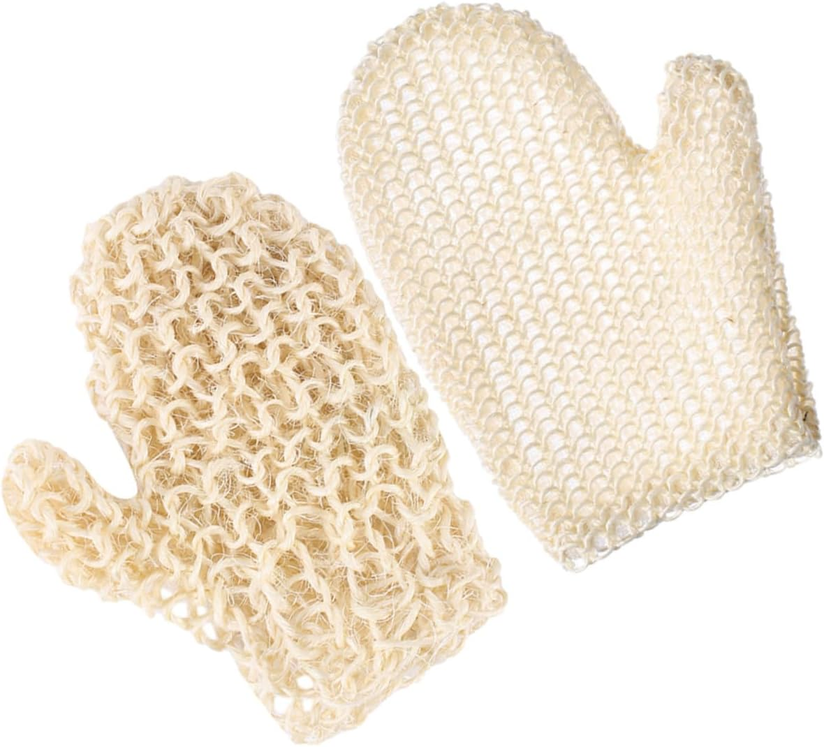 Double Sided Exfoliating Gloves and Bath Mittens Set, Natural Sisal Body Scrubbing Gloves for Shower, Deep Skin Exfoliation and Dead Skin Removal, Suitable for Men and Women Daily image number 4