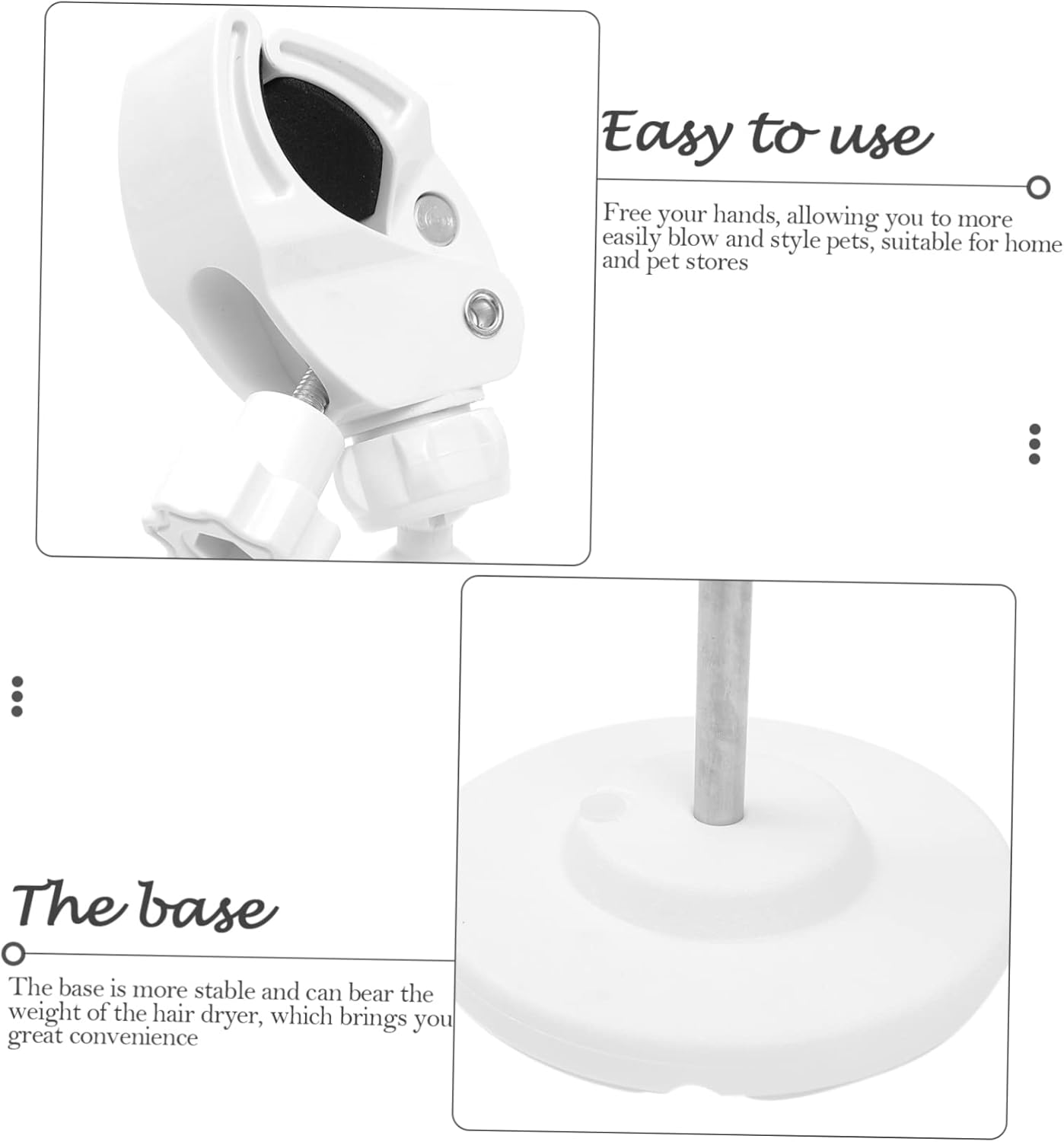 SAFIGLE Pet Hair Dryer Floor Stand 135Cm Adjustable White Blower Holder Hands-Free Grooming Support for Dogs and Cats image number 3