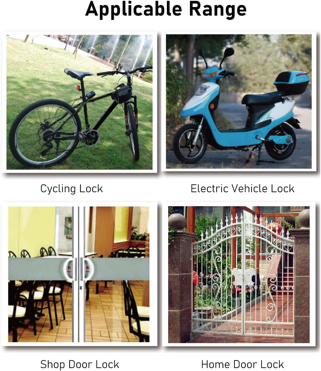 Bluetooth Chain Lock, APP Control Bike Lock with Vibration Alarm Function, Waterproof Keyless Lock, Anti-Theft, Smart Chain Lock for Bike, Motorcycle, Door & Gate (Blue) - Red image number 7