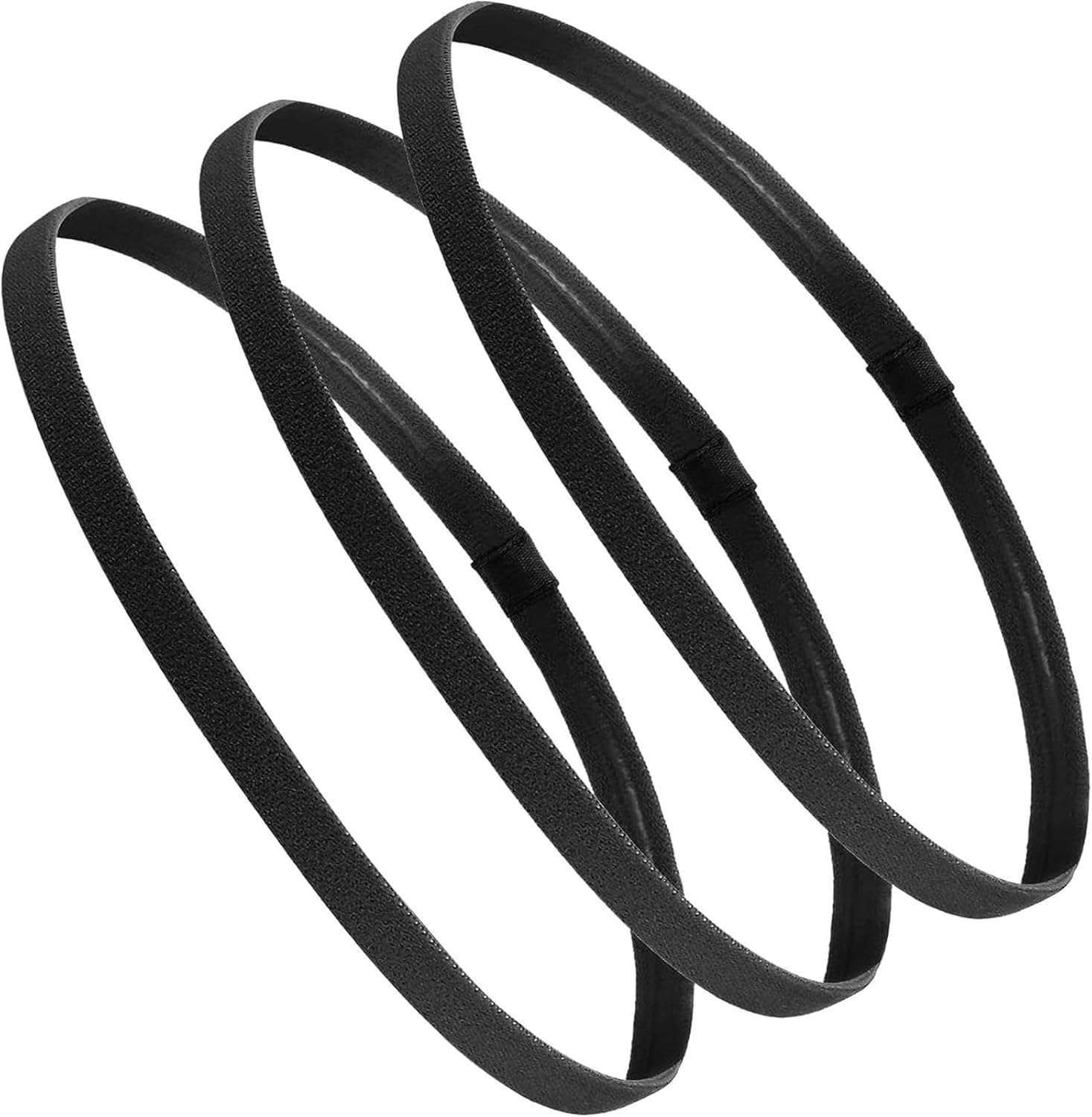 Headband, 3 Pcs Lightweight Sports Headband, Non-Slip Elastic Headbands, Athletic Skinny Headbands, Silicone Grip Hairband for Women Men to Running Cycling Work Out Exercise Yoga image number 3