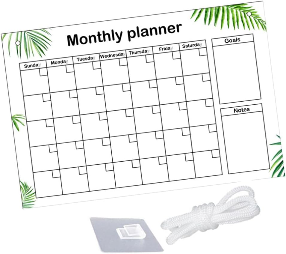 1Set Acrylic Memo Board Erasable Board for Home Office Transparent Design Includes Hook White Rope For image number 1