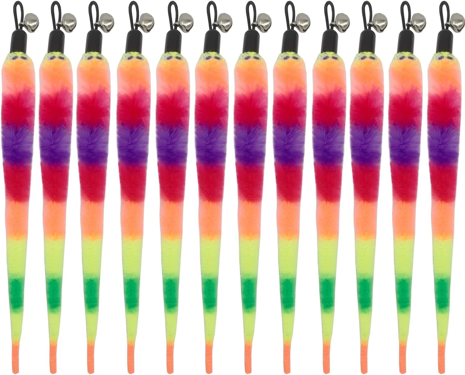 Cat Worm Toy Refills, 15 Pieces Cat Wand Attachments Worms Toy for Indoor Cats