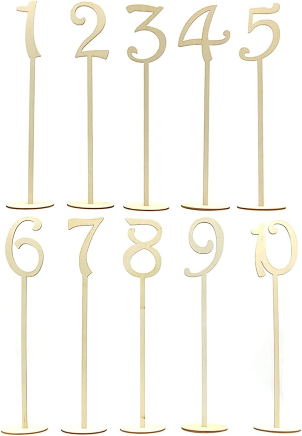 1-10 Wedding Table Numbers 13" Tall Wooden Table Numbers Tabletop Signs for Wedding, Party, Home Decoration, Rustic Receptions, Banquets, Caf&eacute;s, Restaurants, Hotels. Wood image number 5