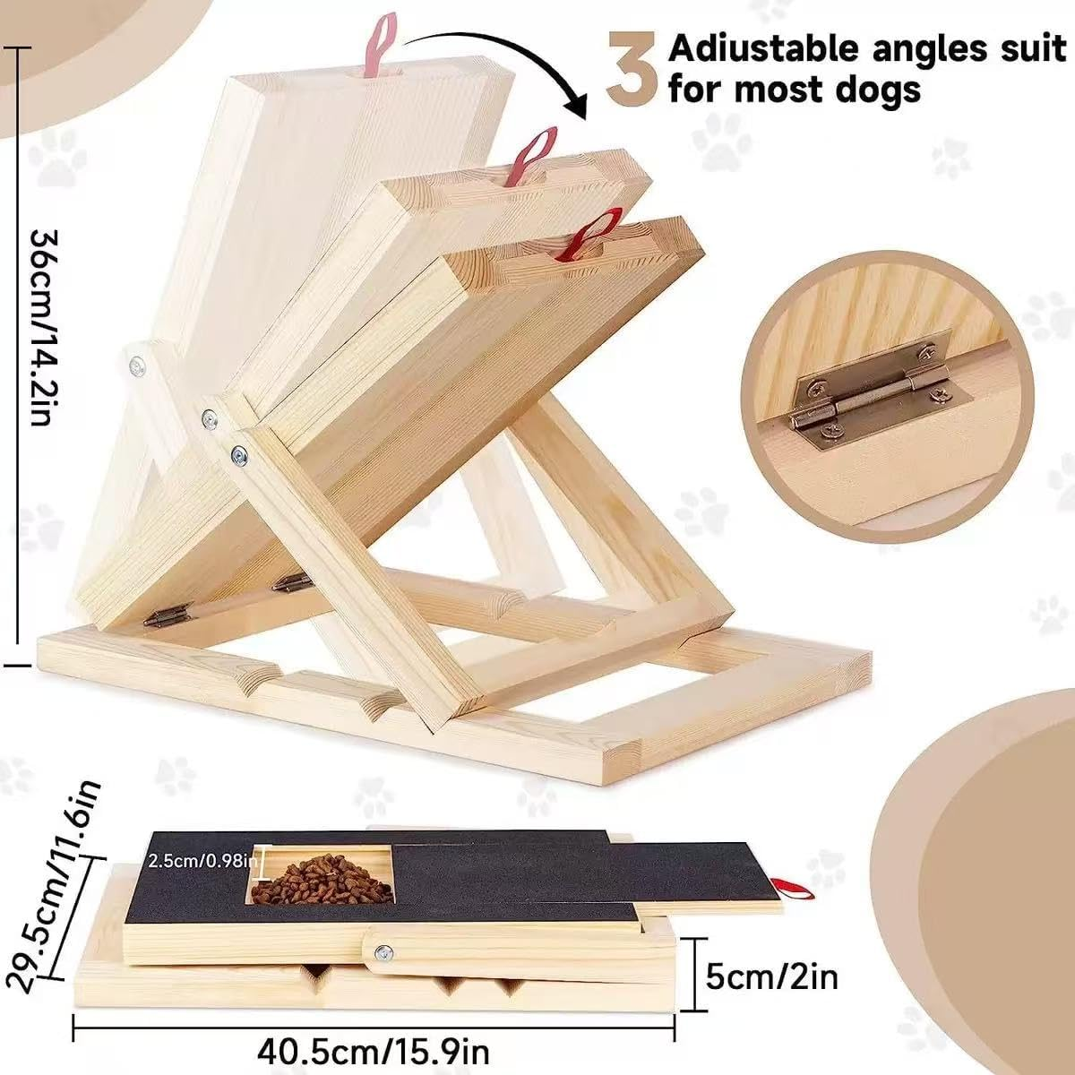 Upgraded Version Dog Nail Scratch Board with Treat Box & Adjustable Stand - Comes with Dog Nail File & Clipper - 40X30X5 Cm Portable Nail File Board for Small/Large Dogs Dog Nail Scratch Board image number 6
