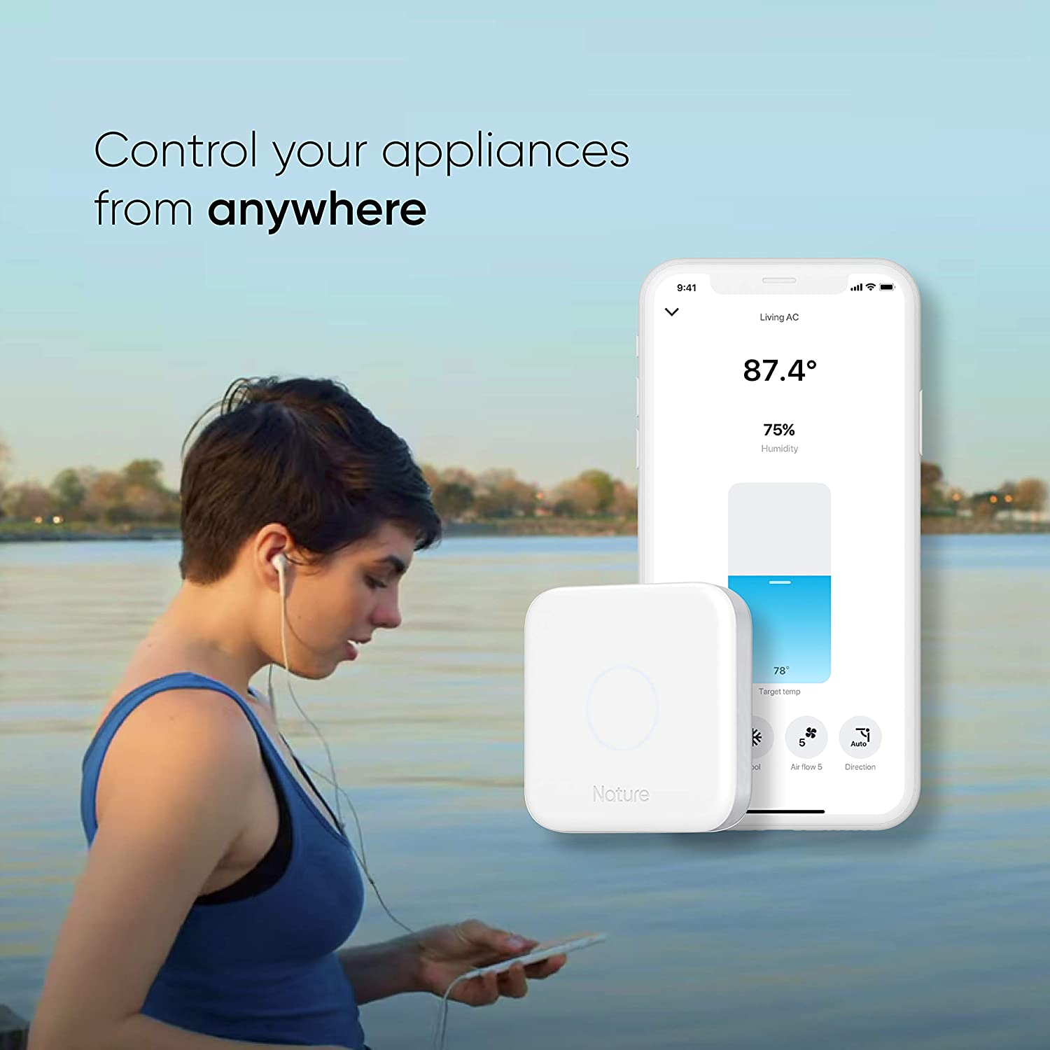 Nature Remo 3 | Smart Universal Remote | Control Air Conditioner, TV, Lighting | Compatible with Alexa, Google Home | Humidty, Light, Motion Sensors Embedded | 2.4 Ghz Wi-Fi Only image number 6