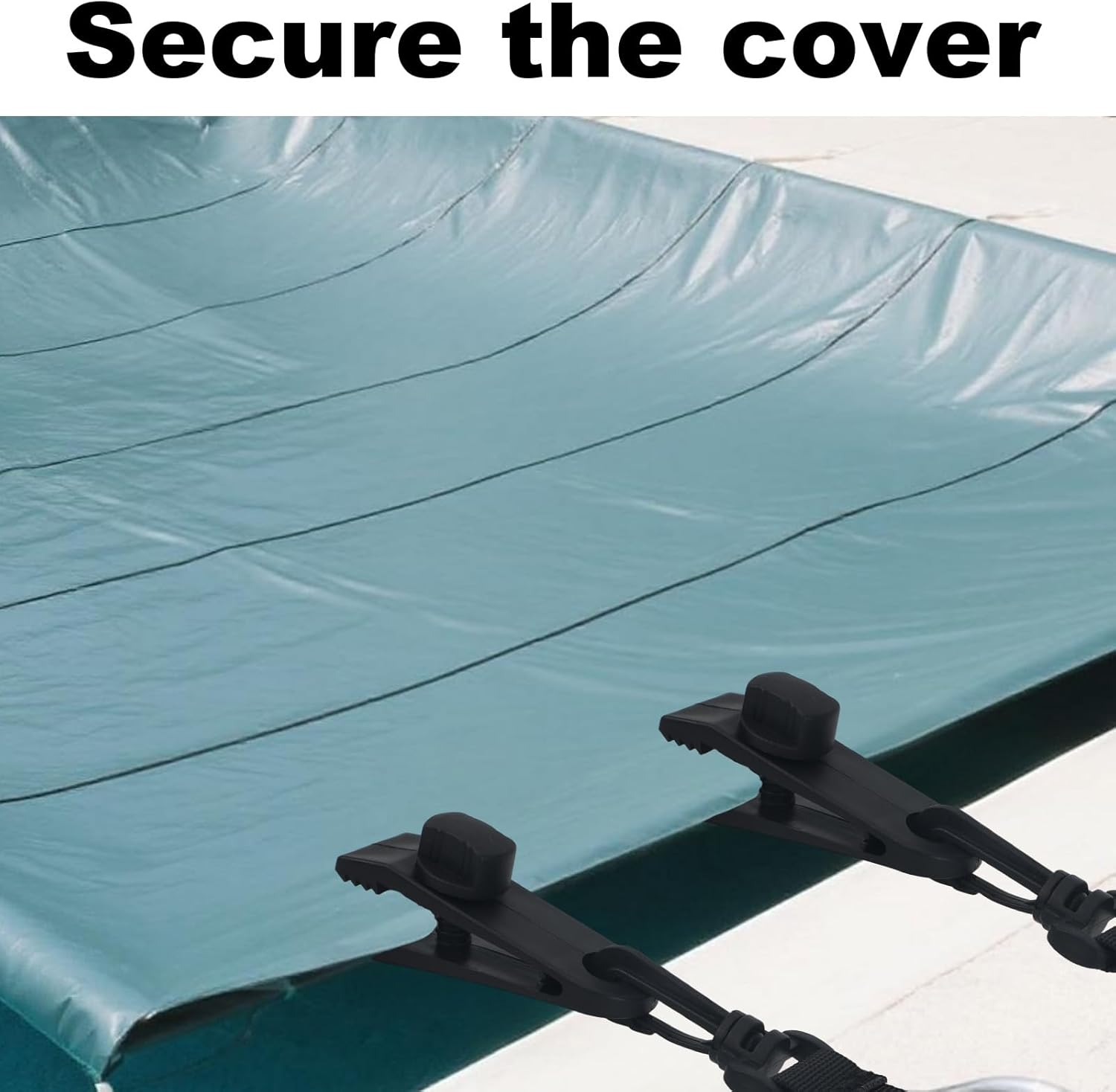 24Pcs Pool Solar Cover Reel Attachment Kit, Inground Swimming Pool Solar Blanket Straps Includes 8 Hooked Straps Clips & 8 Touch Fasteners image number 2