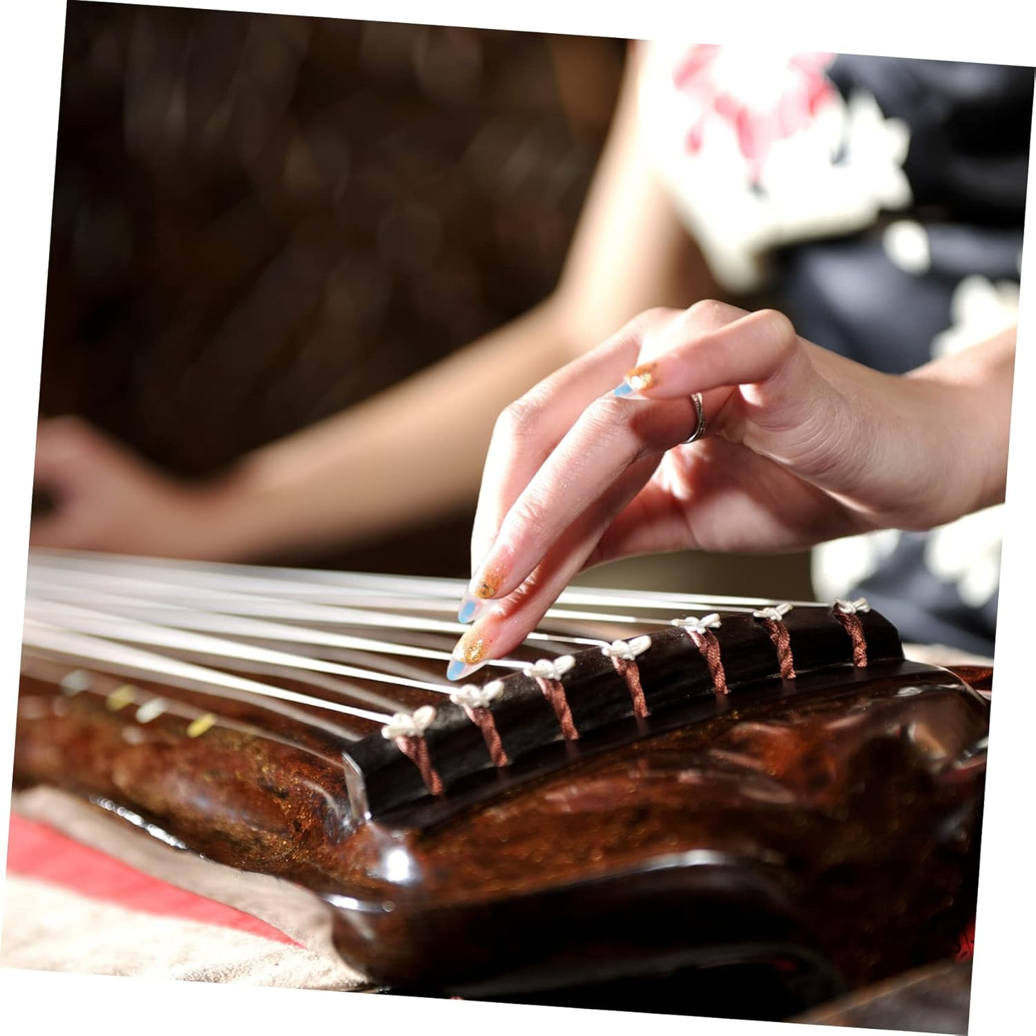 Vaguelly 8Pcs Guzheng Nail Covers Soft Comfortable Fingertip Protectors for Musical Instruments Double-Sided Medium image number 6