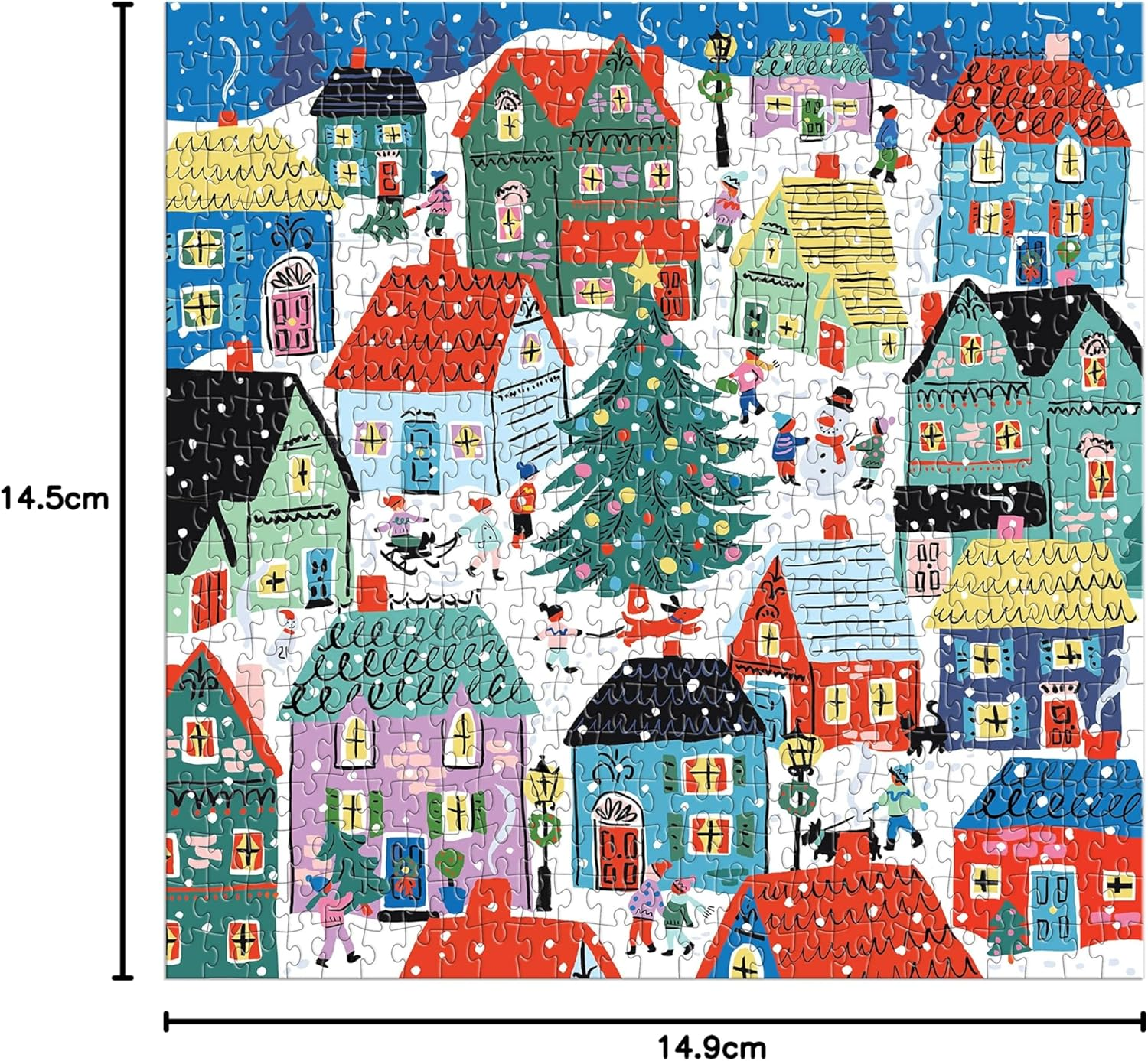 Christmas in the Village 500 Piece House Puzzle image number 1