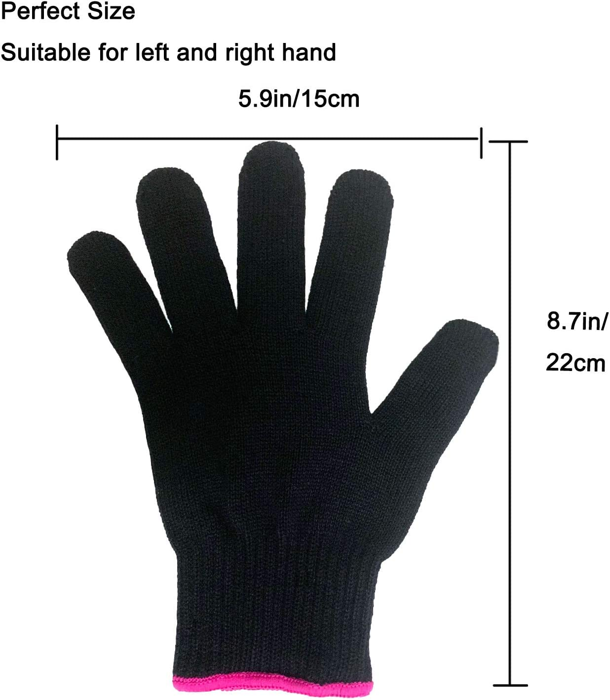 Lessmon 2 Professional Heat Resistant Gloves for Hair Styling Heat Blocking for Curling, Flat Iron and Curling Wand Suitable for Left and Right Hands image number 2