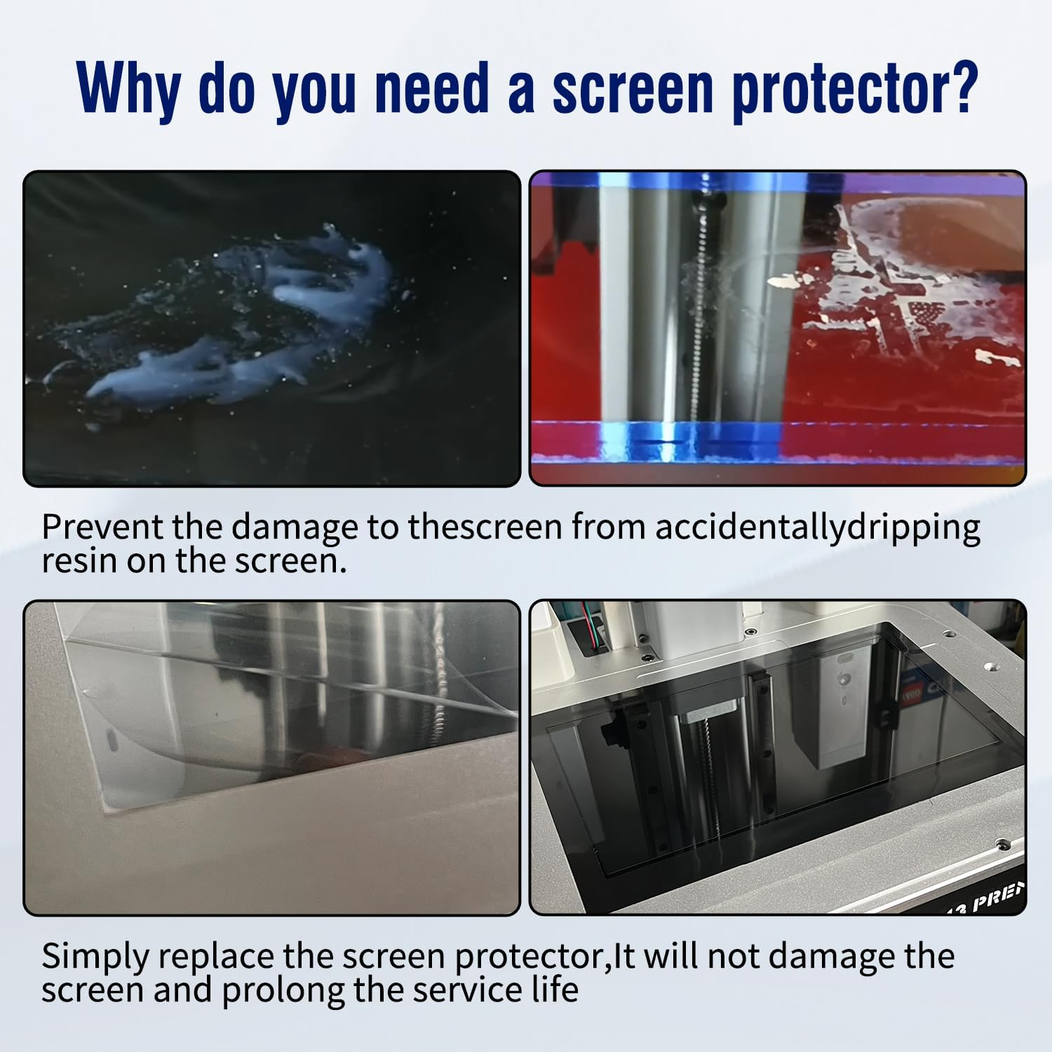 Upgraded 6PCS 3D LCD Printer Screen Protector Only for Anycubi M5S,M5S Pro,Size:10.1Inch,Not for M5,Screen Protective Film for Anycubic Photon M5S,M5S Pro Resin 3D Printer. image number 6