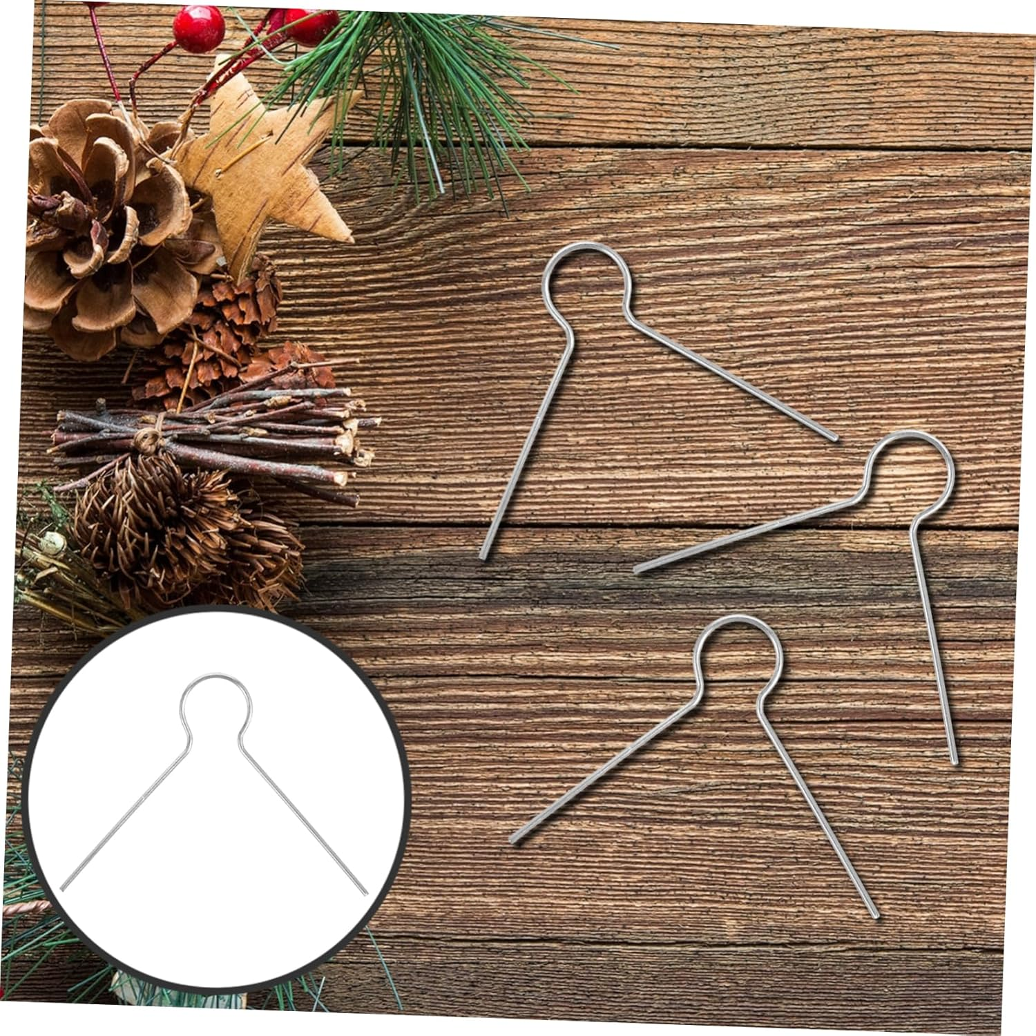 100Pcs Shaped Metal Hangers for Christmas Tree Ornaments Hooks for Easy Hanging of Wreaths and Decorations for Holiday Decorating