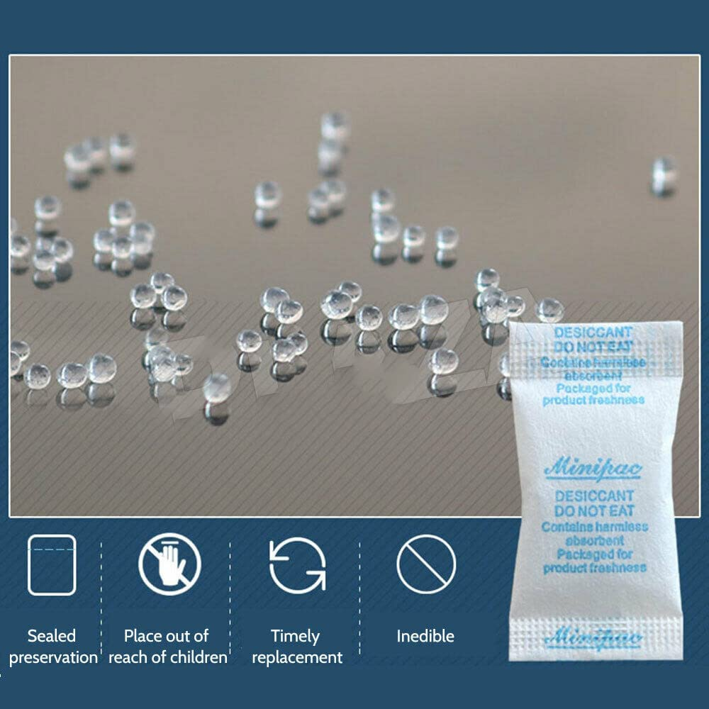 Food Grade Silica Gel Packs Dessicant Packets for Moisture Control, Cobalt Chloride Free Moisture Absorbers for Food Storage, 1G, 3G, 5G, 10G (1G, 100Pack) image number 1