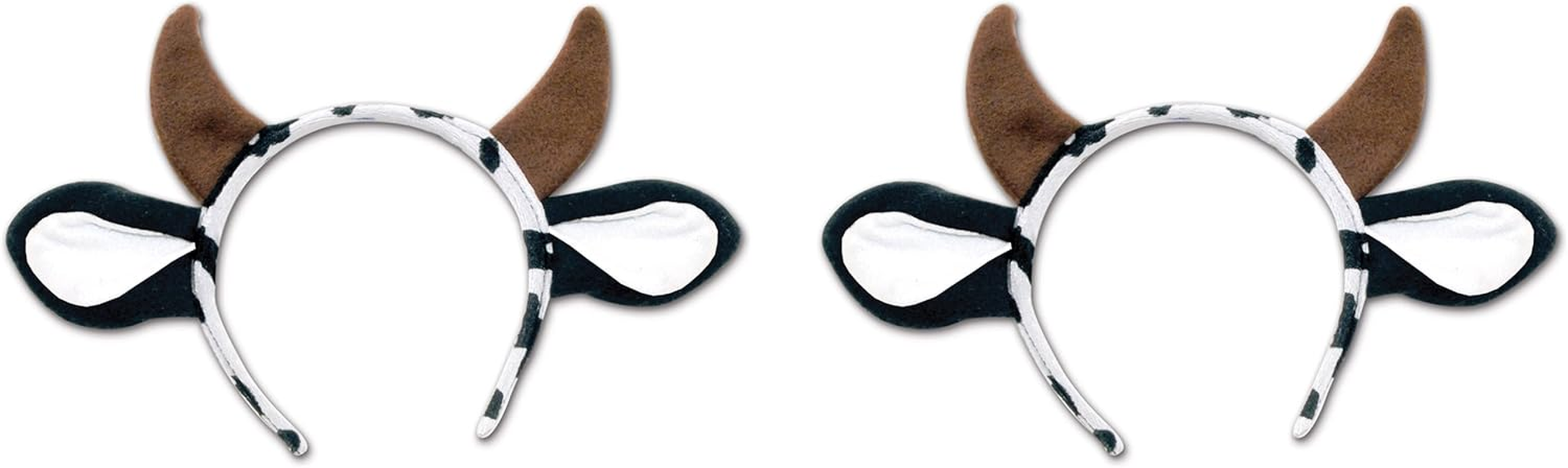 Beistle 2-Pack Cow Headbands in Brown/White/Black, Funny Farm Animal Headwear, Photo Booth Props, Holstein Party Supplies, Western & Cowboy Accessories image number 3