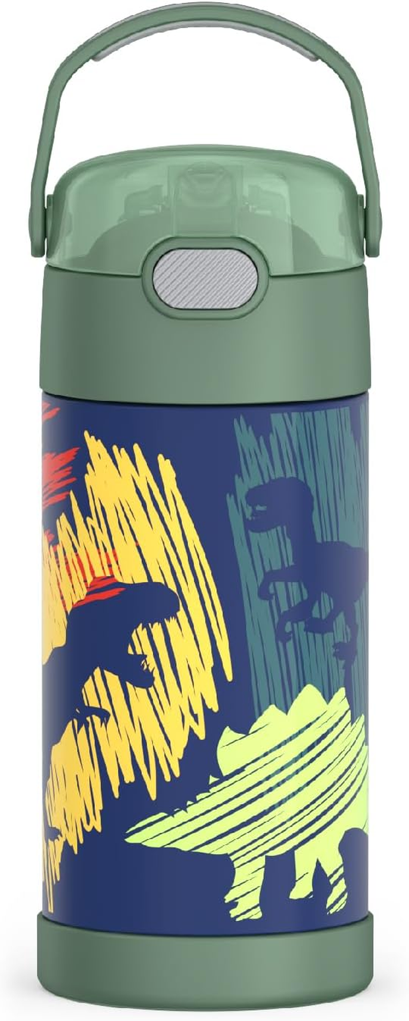 Thermos FUNTAINER 12 Ounce Stainless Steel Vacuum Insulated Kids Straw Bottle, Rainbow HIGH