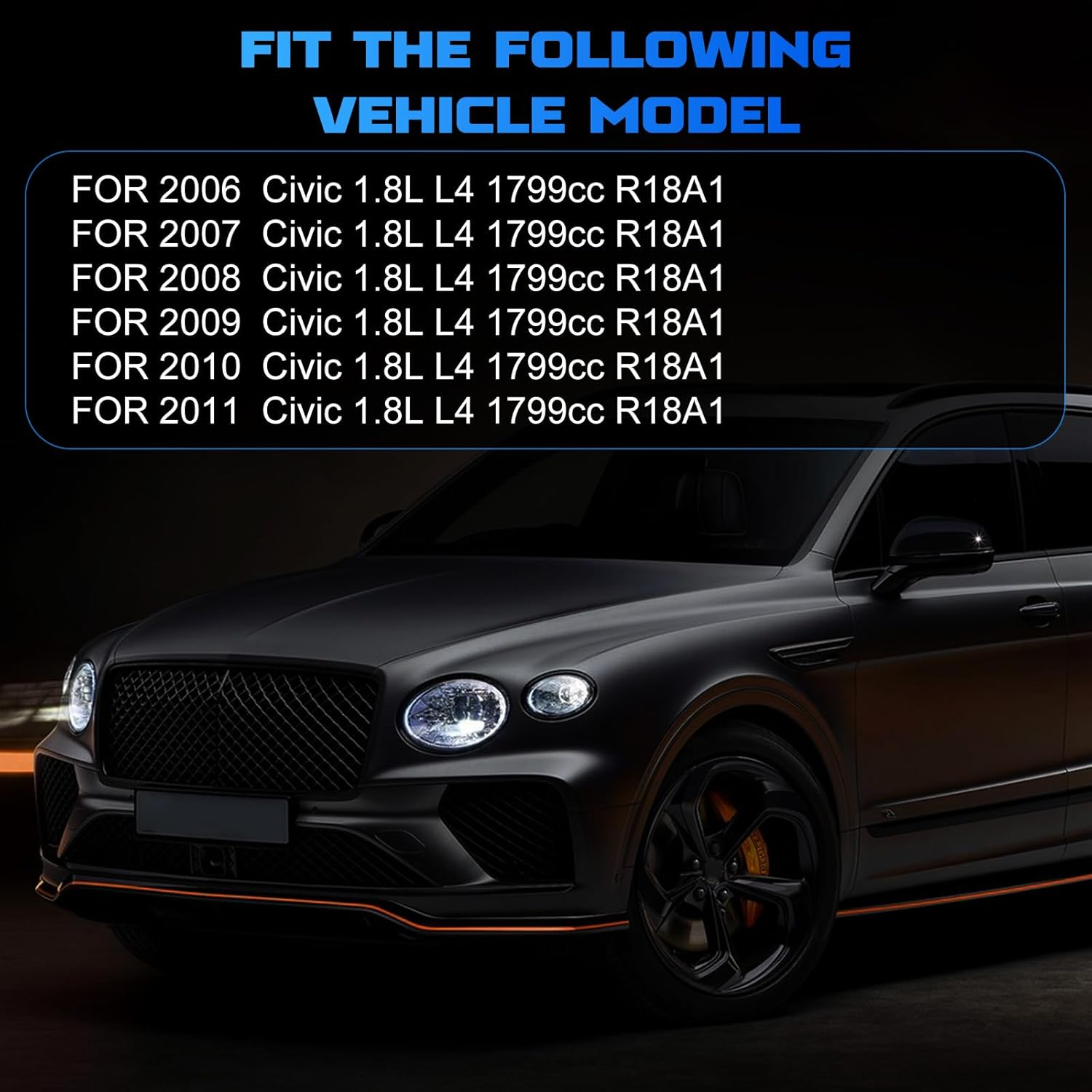 Alternator 11176 for 2006 Civic 1.8L & 2007 Civic 1.8L L4 & 2008 Civic 1.8L L4, for 2009 Civic 1.8L L4 (MFI) & 2010 1.8L L4 (MFI), for Civic 2011 1.8L L4 Vehicle Replacement Alternator 80A 7PK image number 3