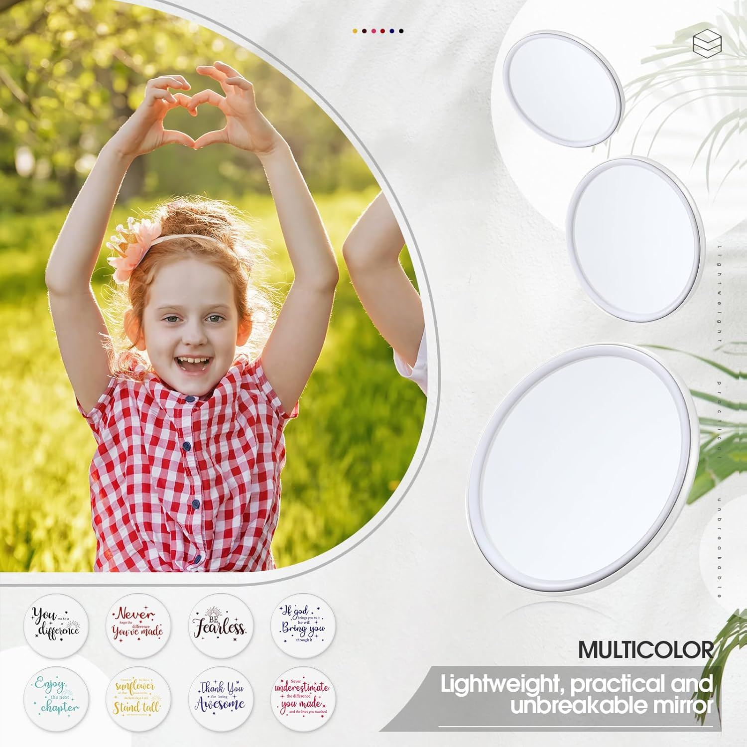 Kigley 96 Pcs Inspirational Compact Mirror for Women Bulk Medical Assistant Gifts 2.8'' Purse Mirror Motivational Office Gift Vet Tech Rad Tech Pharmacy Respiratory Care Coworker (White Base) image number 1