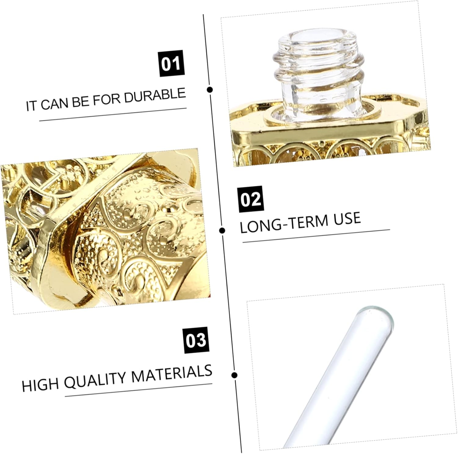 3Pcs Essential Oil Storage Bottle Creative Antique Design for Perfume and Aromatherapy Decorative Hollow Engraving Spray Bottle Leak Mess Dispensing image number 3