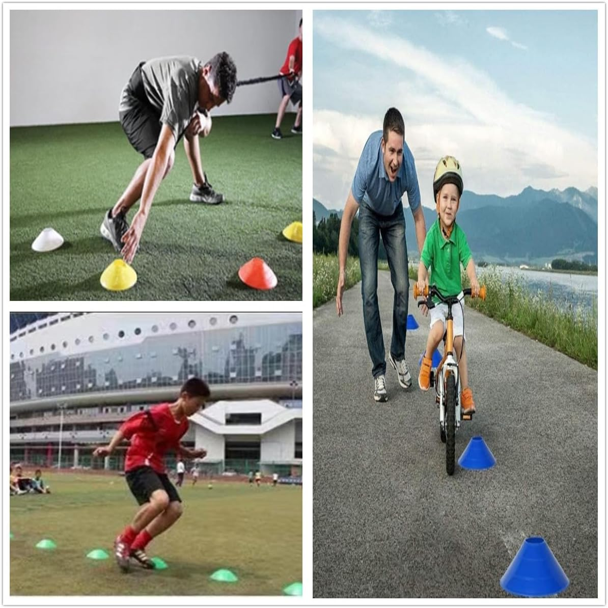 20 Pcs Soccer Markers Disc,Pro Disc Cones,Agility Soccer Training Cones,Obstacle Marker Disc,For Basketball Football Skating Running Drills Sports Games(5 Colors)