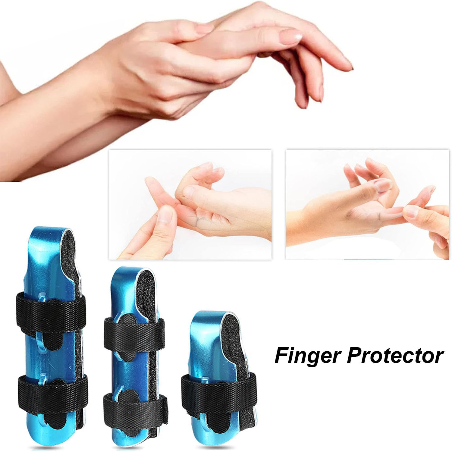 3-Size Metal Finger Splints, Aluminum Finger Support Brace for Trigger Finger Broken Finger, Mallet Finger Splint Straightening for Arthritis image number 4