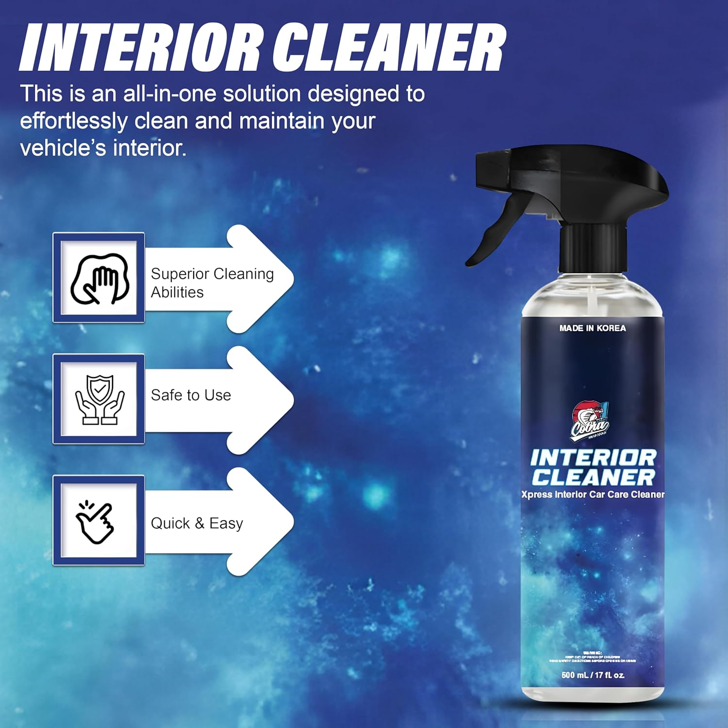 Interior Cleaner | Xpress Interior Car Care Cleaner |500Ml image number 4
