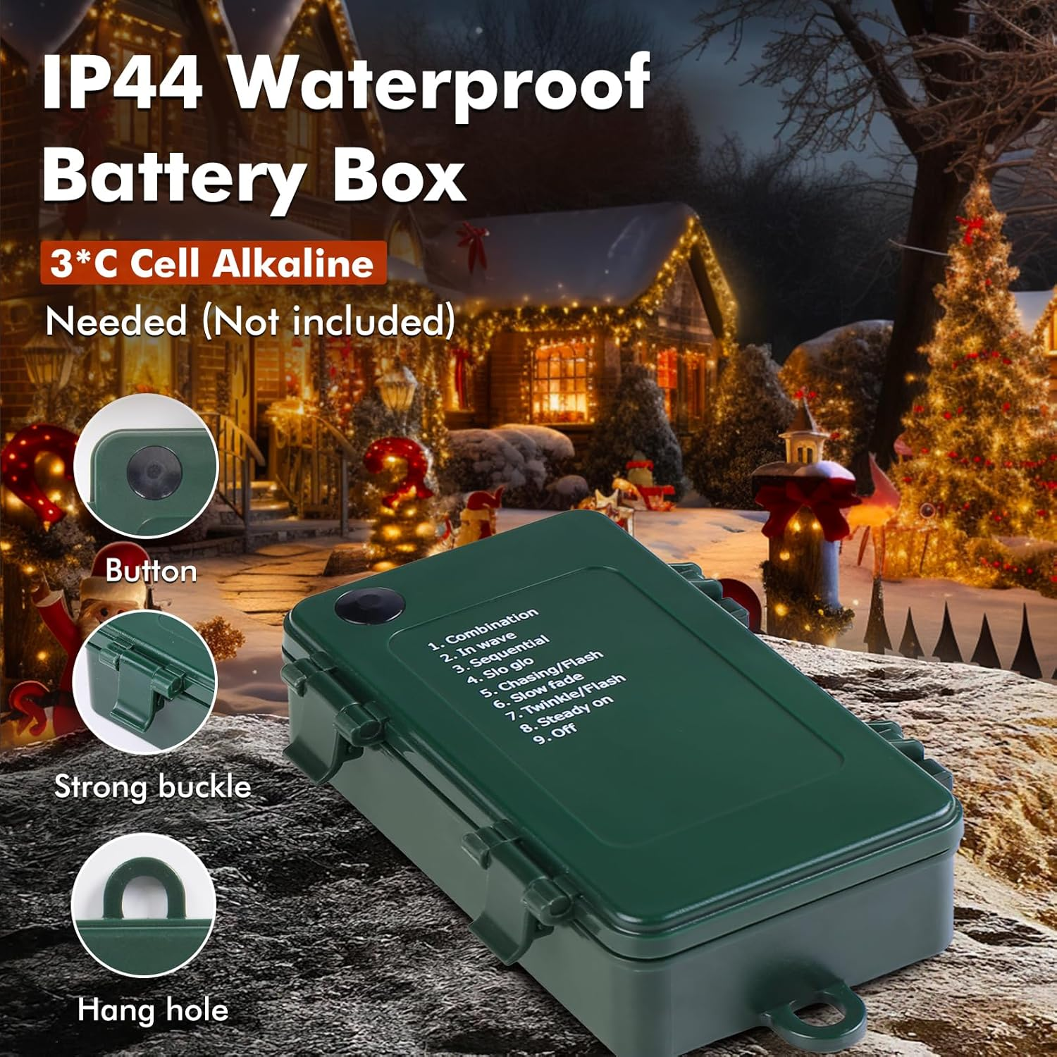 Quntis 25M 1000 LED Warm White Fairy Lights Timer 8 Modes Waterproof Indoor/Outdoor Christmas Cluster Lights image number 4