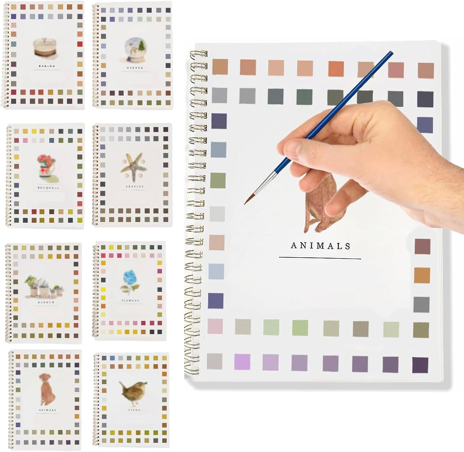 Watercolor Workbooks for Adults,16 Spiral-Bound Pages Dispersed Watercolor Workbook for Beginners, Arts and Crafts Supplies Gift image number 5