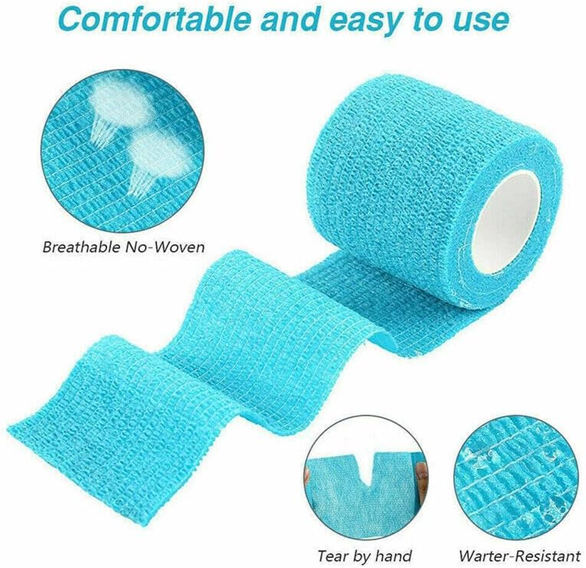 AIMALL 12PCS Self-Adhesive Cohesive Wrap Bandage Pet Vet Wrap First Tapes Multi-Sizes, Perfect for First Aid, Sports, and Animal Care image number 3