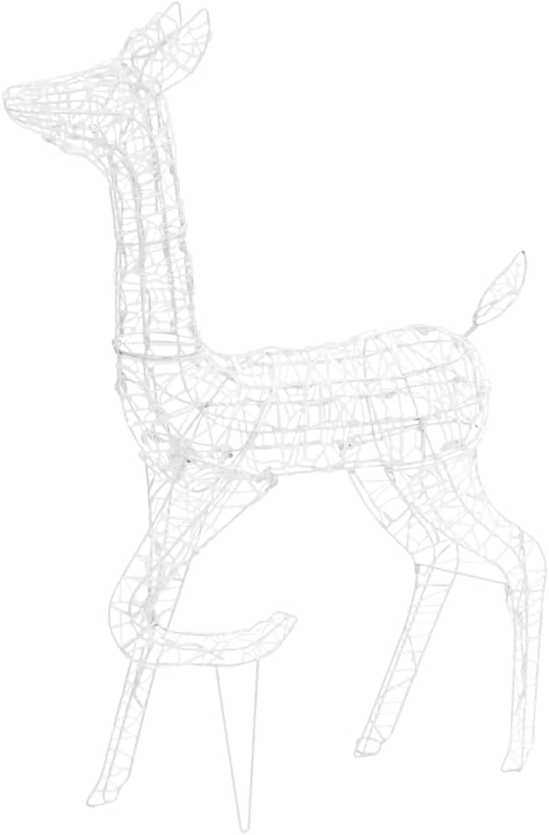 Christmas Reindeer, Xmas Light up Reindeer Outdoor Yard Christmas Decoration Acrylic Reindeer Family Christmas Decoration 160 LED Warm White image number 5