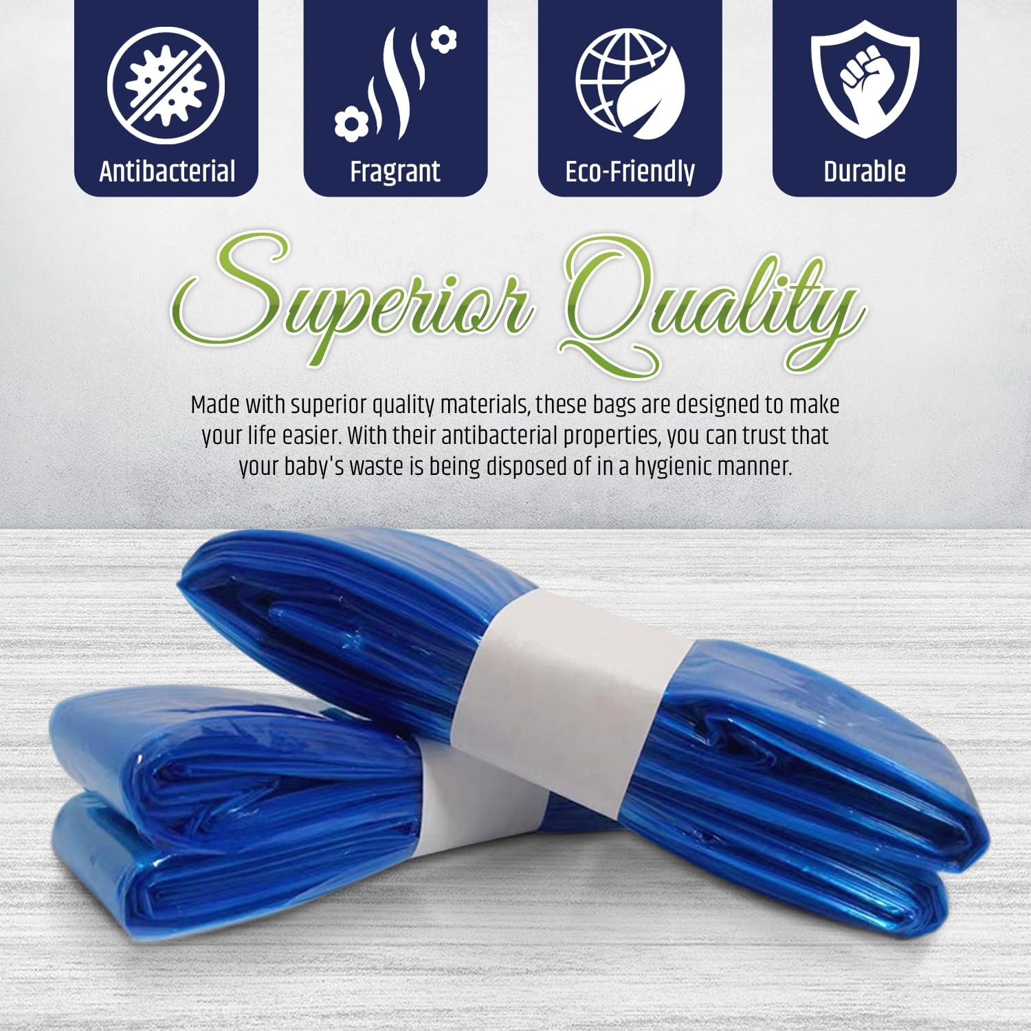 Eco-Friendly Nappy Disposal Bags &ndash; Leak-Proof & Biodegradable, 10M Long, 8 Pack Value Bundle &ndash; Disposable Sacks with Easy-To-Tie Tabs, Scented, Ideal for Home & On-The-Go, Fits Tommee Tippee Bins image number 5