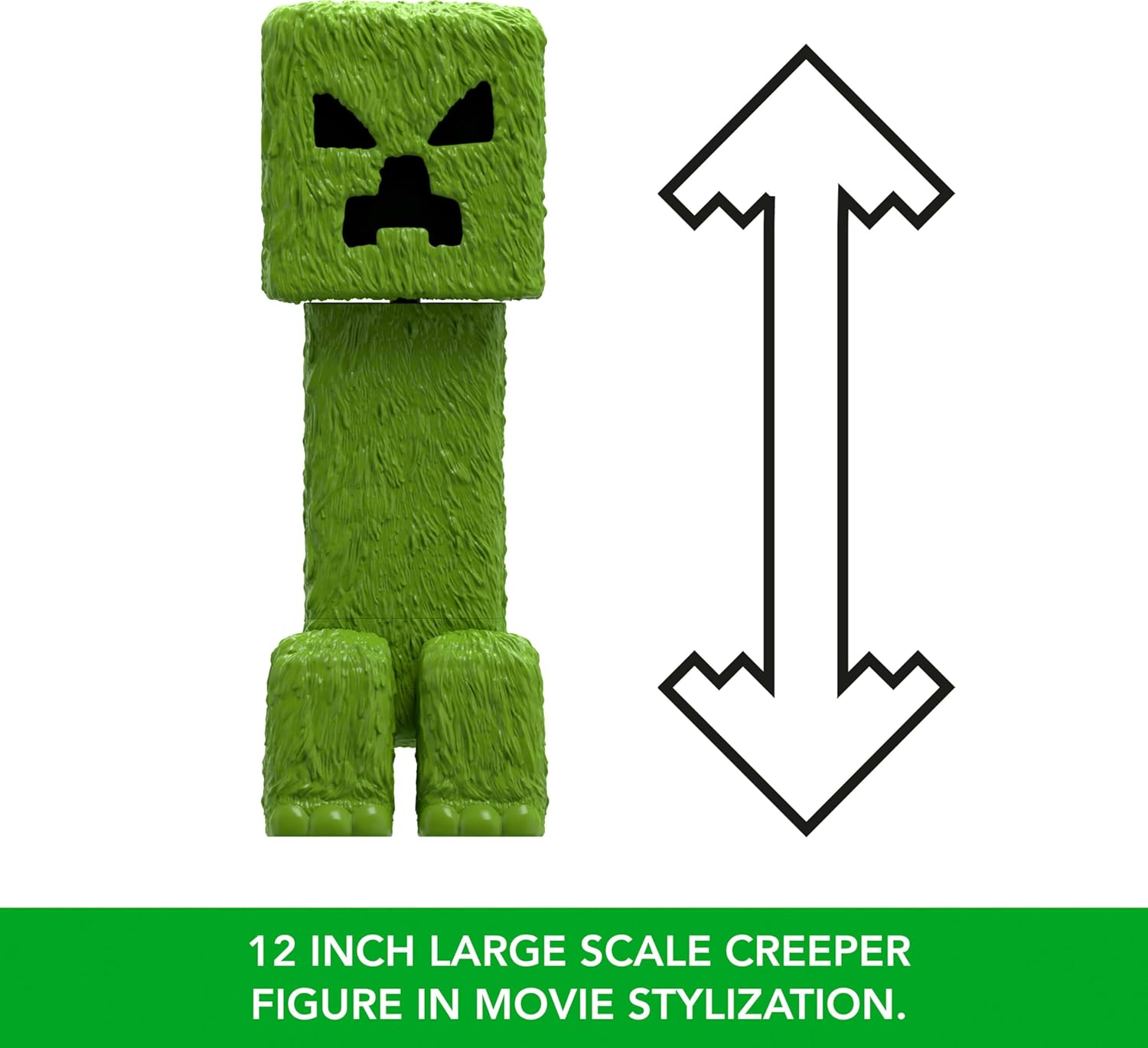Mattel Minecraft Large-Scale Action Figure, 12-Inch Posable Creeper Toy Collectible Inspired by a Minecraft Movie