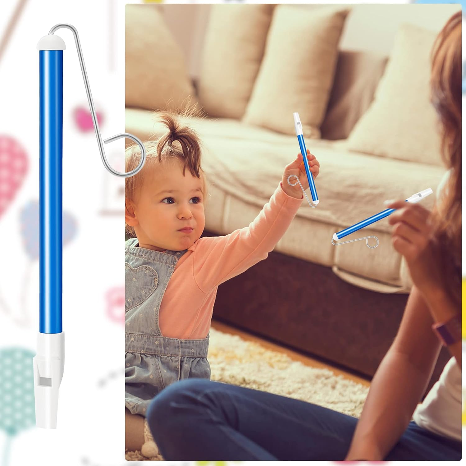 4 Pieces Slide Whistle Instrument Whistle Musical Instrument Slide Whistle Party Favors for Games Birthday Educational Party Supplies, Blue image number 3