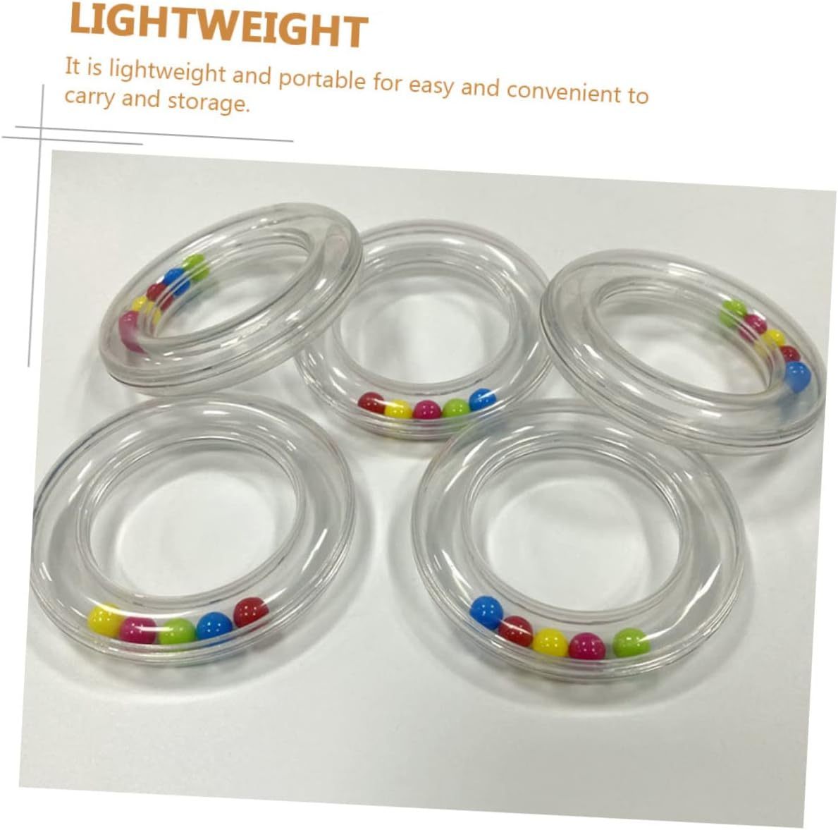 4Pcs Transparent Rattles Handheld Soothing Toys Funny Rattle Toys for Boy Girl Safe and Musical Instruments for Christmas and Birthdays image number 6