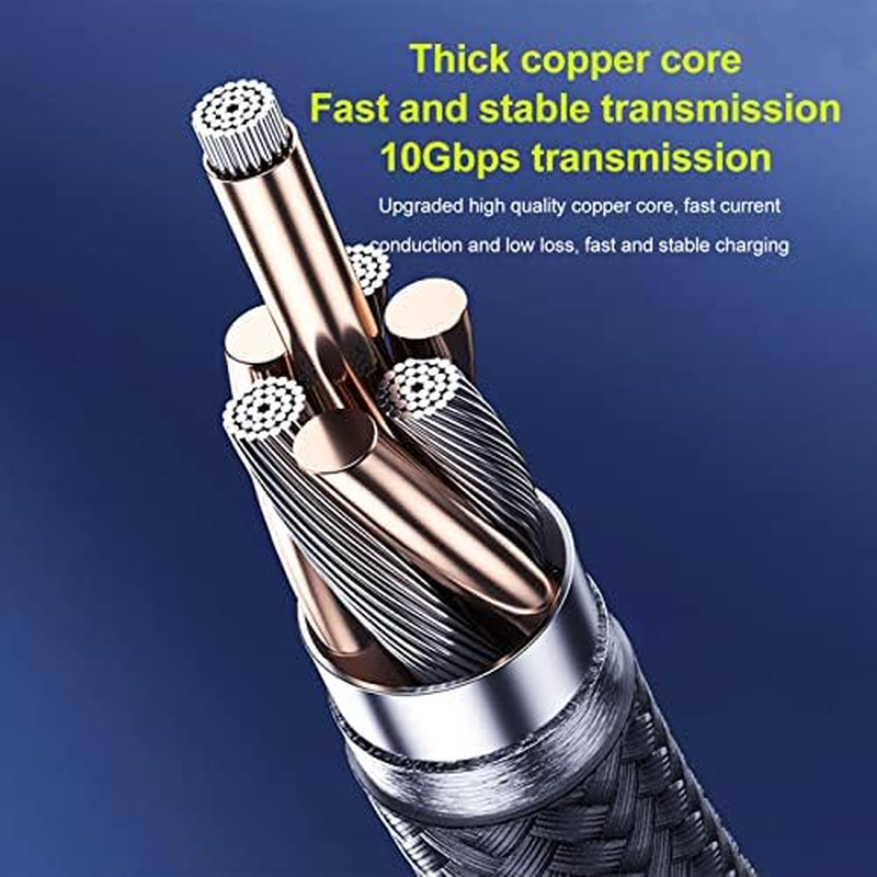 USB C to USB C Cable 90 Degree for Steam Deck, 100W Right Angle USB C to C Type C PD Fast Charging Cord for Games, USB C Cable for Notebook Phone (100Cm) image number 2