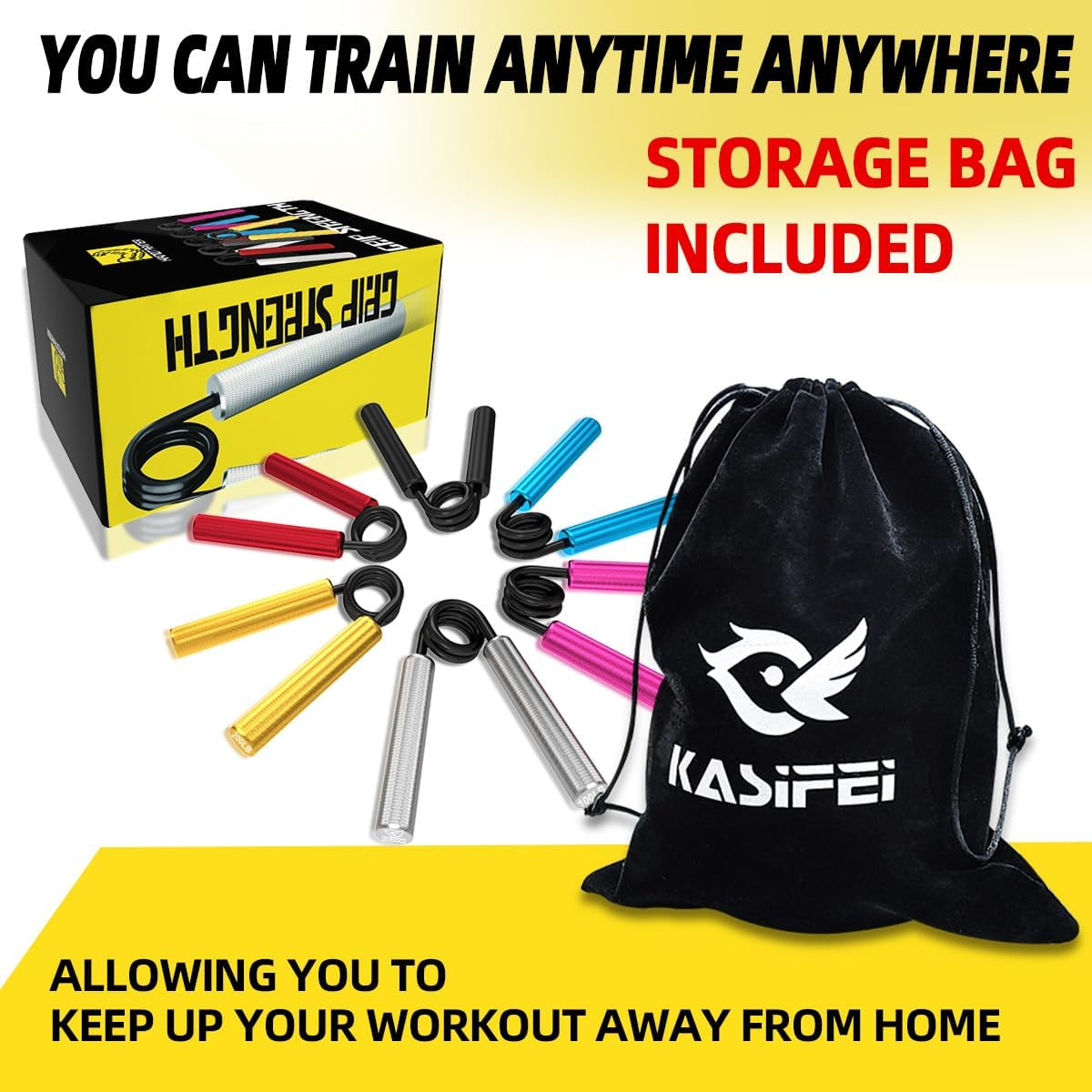 Kasifei Metall Griffkraft Trainer, 4Er Pack (22.5, 45, 67.5, 90Kg) Handtrainer Unterarmtrainer, Handgriff Handgelenk Trainingsger&auml;t, Fitnessger&auml;te F&uuml;r Zuhause image number 6