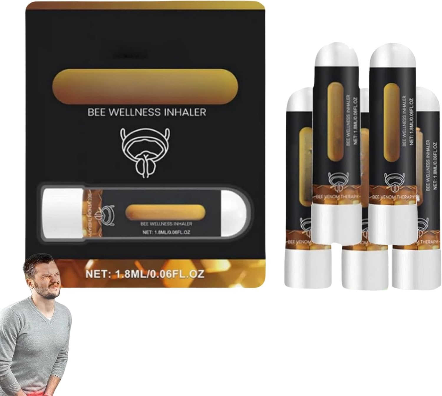 Bee Health Inhaler Prostate Health Nasal Inhalation Stick Clean Nose Enjoy Fresh Air image number 1