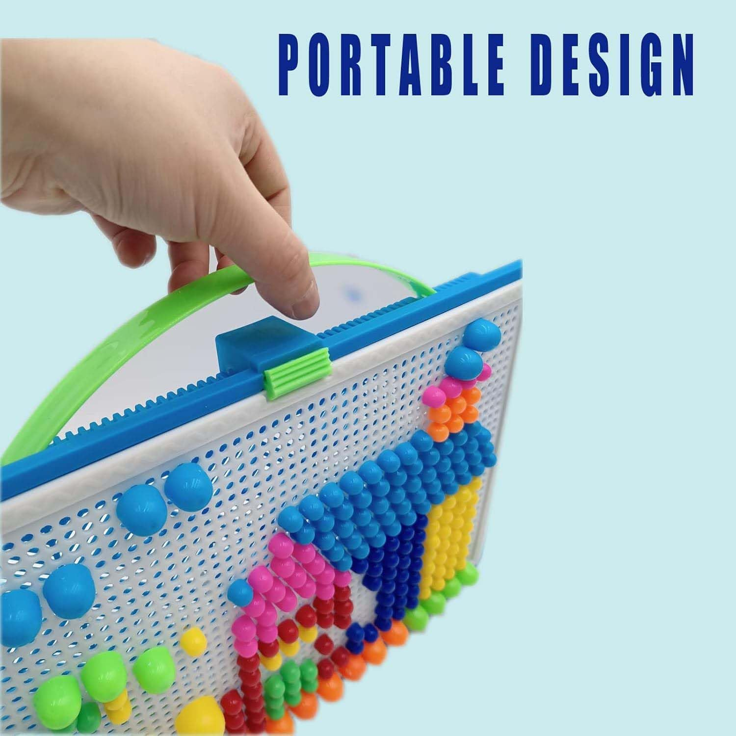 Bird Toys for Parakeets, Parrot Foraging and Chewing Toys with Mushroom-Shaped Peg Blocks for Small & Medium Birds, Suitable for Parakeets, Budgerigars, Conures image number 1