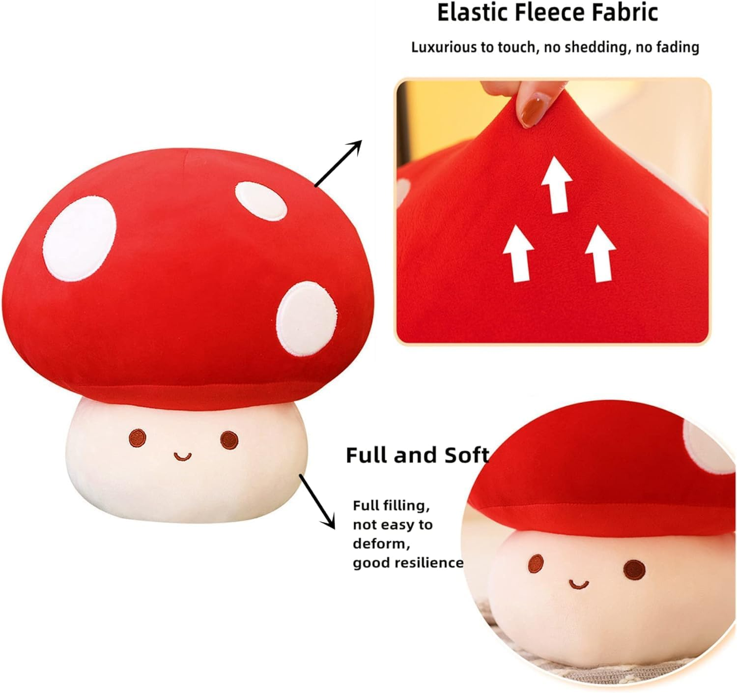 Mushroom Stuffed Pillow Room Decor for Kids Adult (001) image number 3