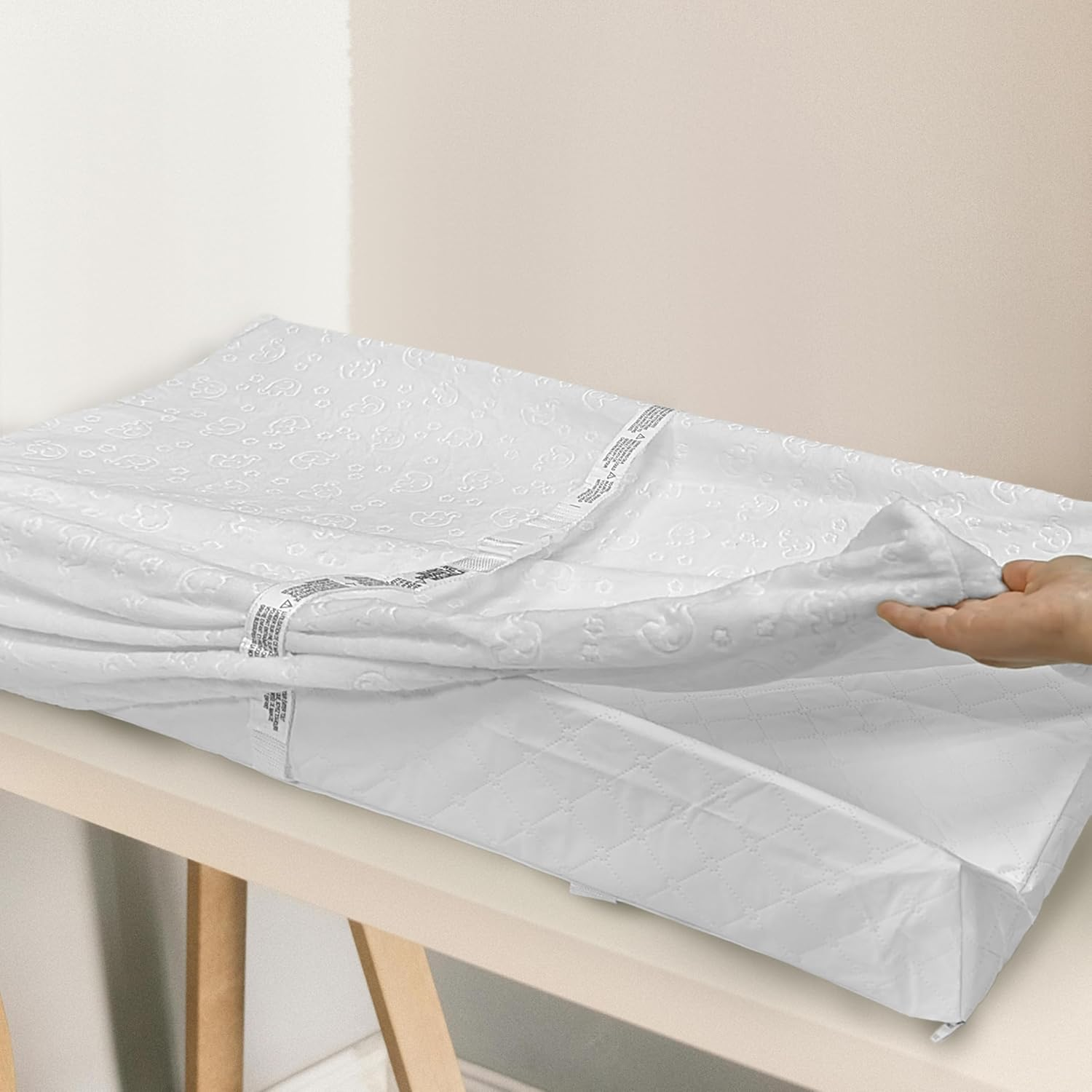 Fond + Found Changing Pad with Ultra Soft Plush Cover, Waterproof Contour Diaper Change Pads Mat for Dresser Top, with Baby Changing Pad Cover Waterproof Hypoallergenic Washable image number 4