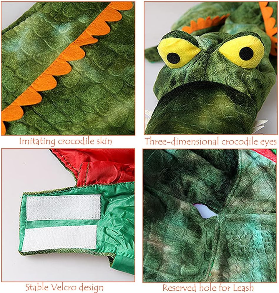 Alligator Dog Costume - Funny Croc Costume for Small to Large Dogs, Halloween Cosplay Dress image number 6