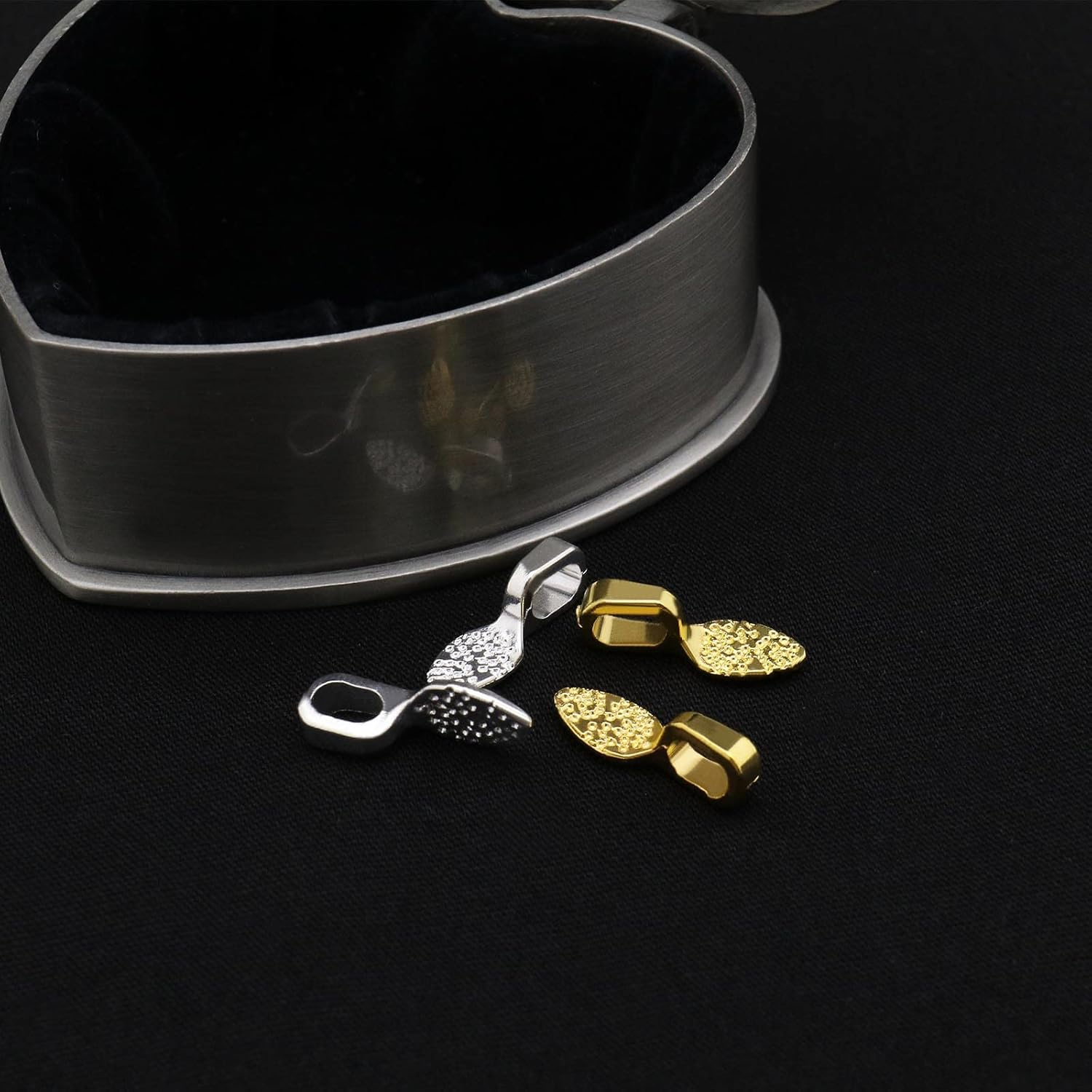 Emsea 200PCS Glue on Earring Bails Oval Spoon Jewellery Findings for DIY Necklace Bracelet Earring Jewelry Making Scrabble Glass Cabochon Tiles Pendants White K Gold 15X5Mm image number 2