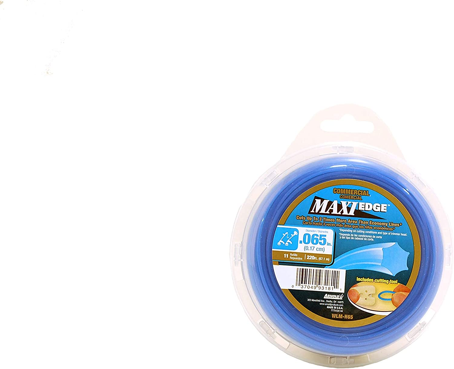 Arnold 490-030-0032 Maxi-Edge Commercial Grade String Trimmer Line with Cutting Tool, Universal Fit, 7 Refills, .155-Inch X 117-Feet image number 3