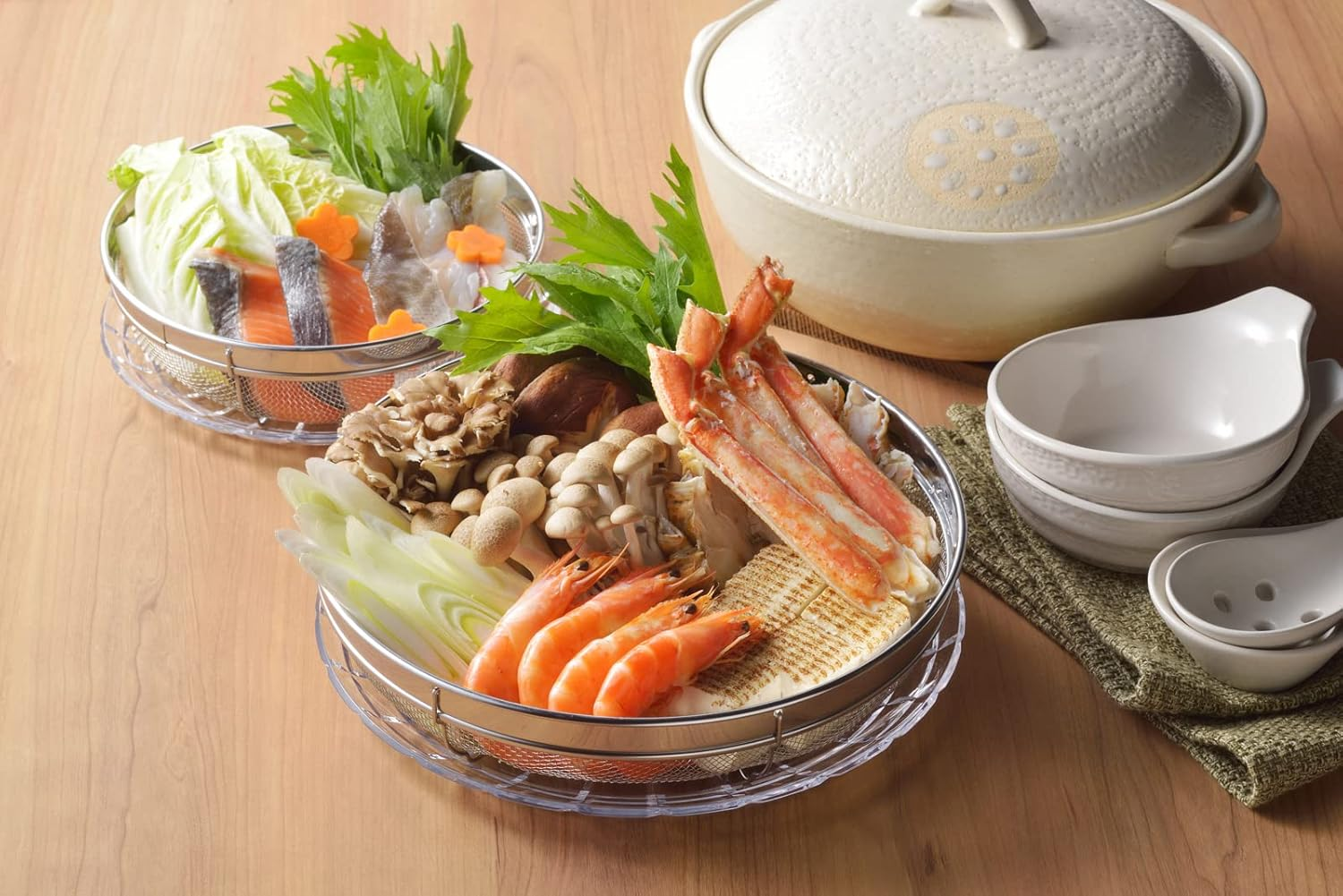 Yoshikawa SJ3356 Strainer Shallow Shape, Made in Japan, 7.5 Inches (19 Cm), 9.8 Inches (25 Cm), Set of 2, Stainless Steel, Silver image number 3