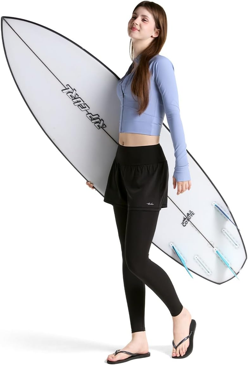 TSLA Women'S 2‑In‑1 Swim Shorts with Built‑In Leggings Quick‑Dry, UPF 50+ Sun Protection & Compression Liner Swim Board Shorts image number 4