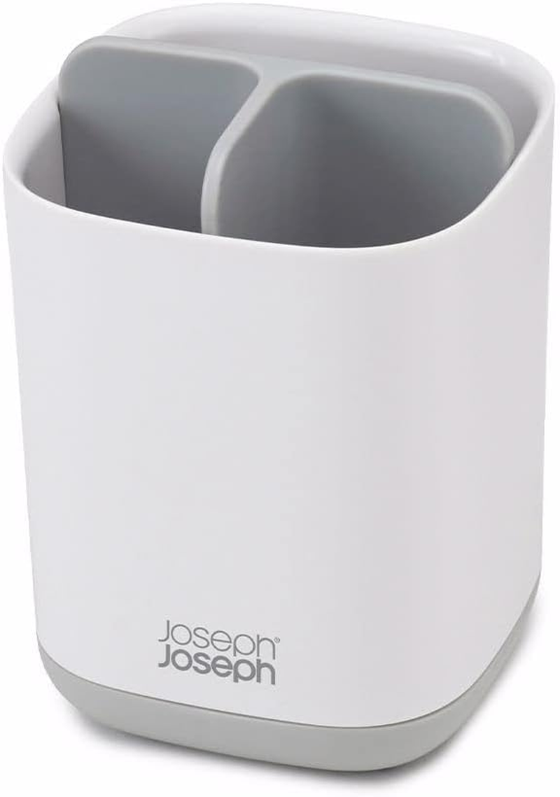 Joseph Joseph Easy-Store - Toothbrush Holder Caddy, Bathroom Storage, Large - Ecru