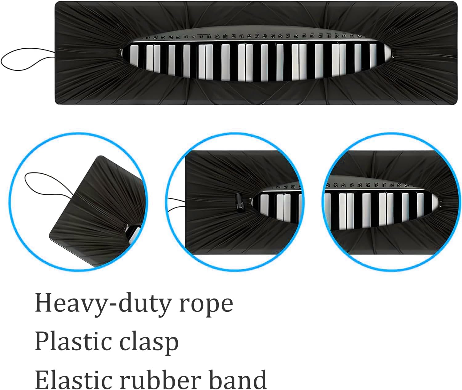 Digital Piano 88 Key Piano Dust Cover,With Drawstring Lock Piano Music Keyboard Dust Cover,Adjustable Electric Piano Keyboard Cover image number 3