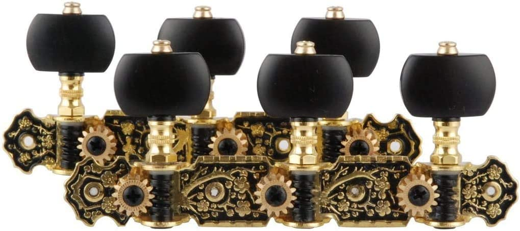 Mr.Power Classical Guitar Tuners Machine Heads 3+3 Set Tuning Keys Machine Pegs(Black Button)