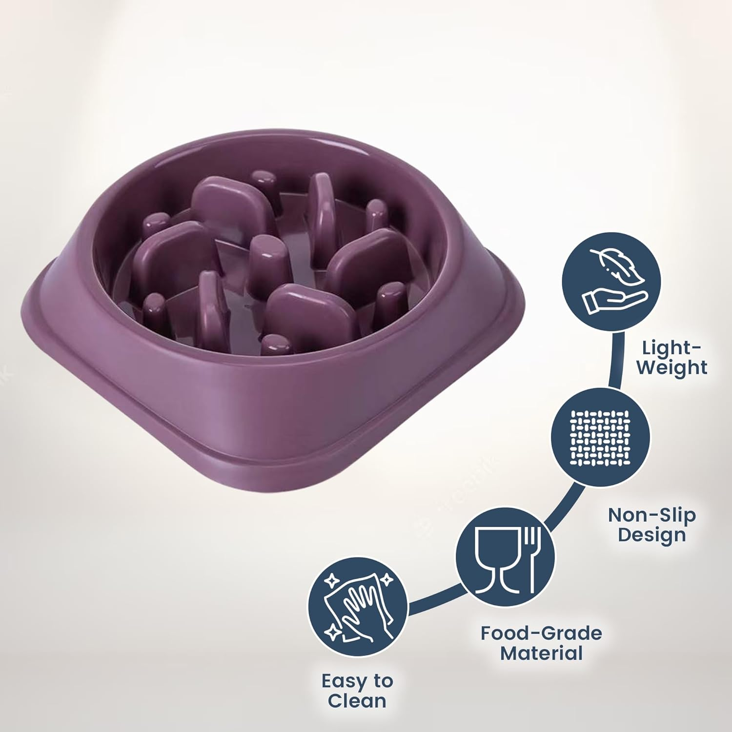 Slow Feeder Dog Bowl - Interactive Feeding, 500Ml (2 Cup) Capacity, Reduces Bloating, Fan Puzzle Design, Small to Medium Dogs, Food Grade Material, Non-Slip, Anti-Gulp, Durable (Green) image number 5